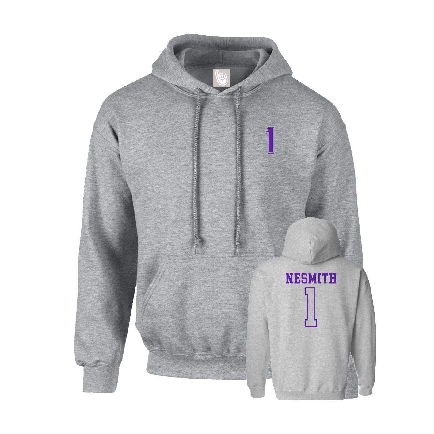 Hoodie — Chest Back in Grey