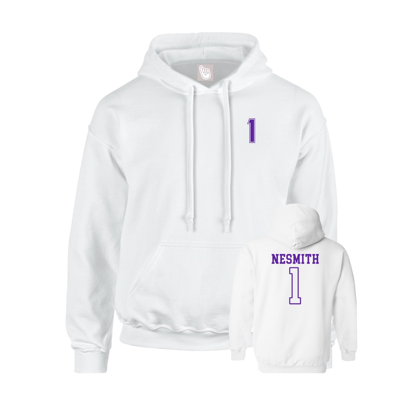 Hoodie — Chest Back in White
