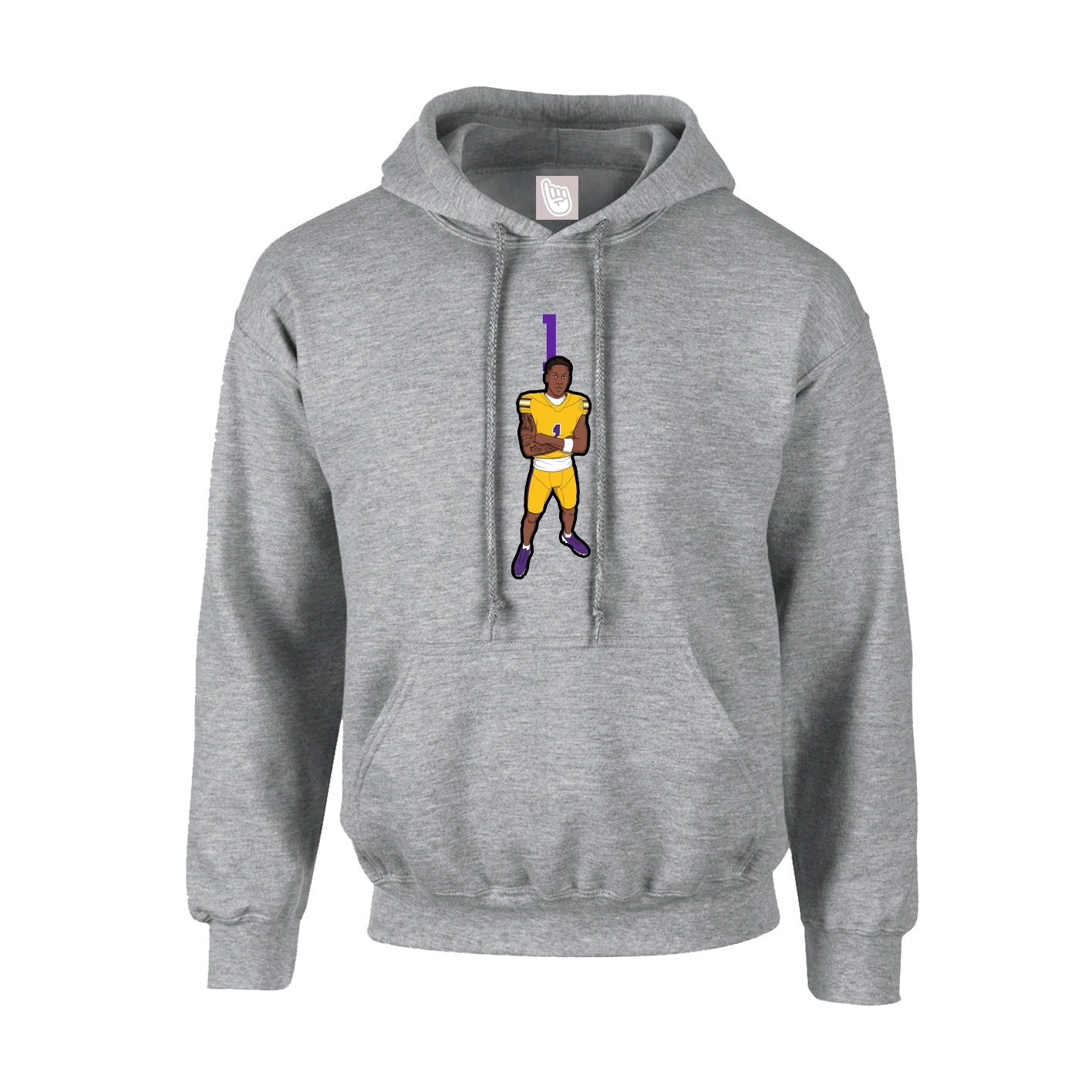 Youth Hoodie — Number Top in Grey