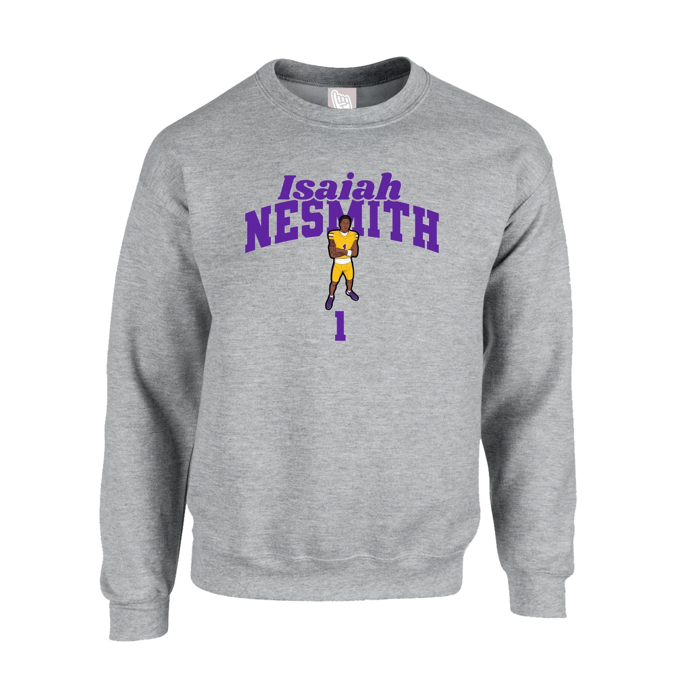 Fleece Crew — Signature Arch in Grey