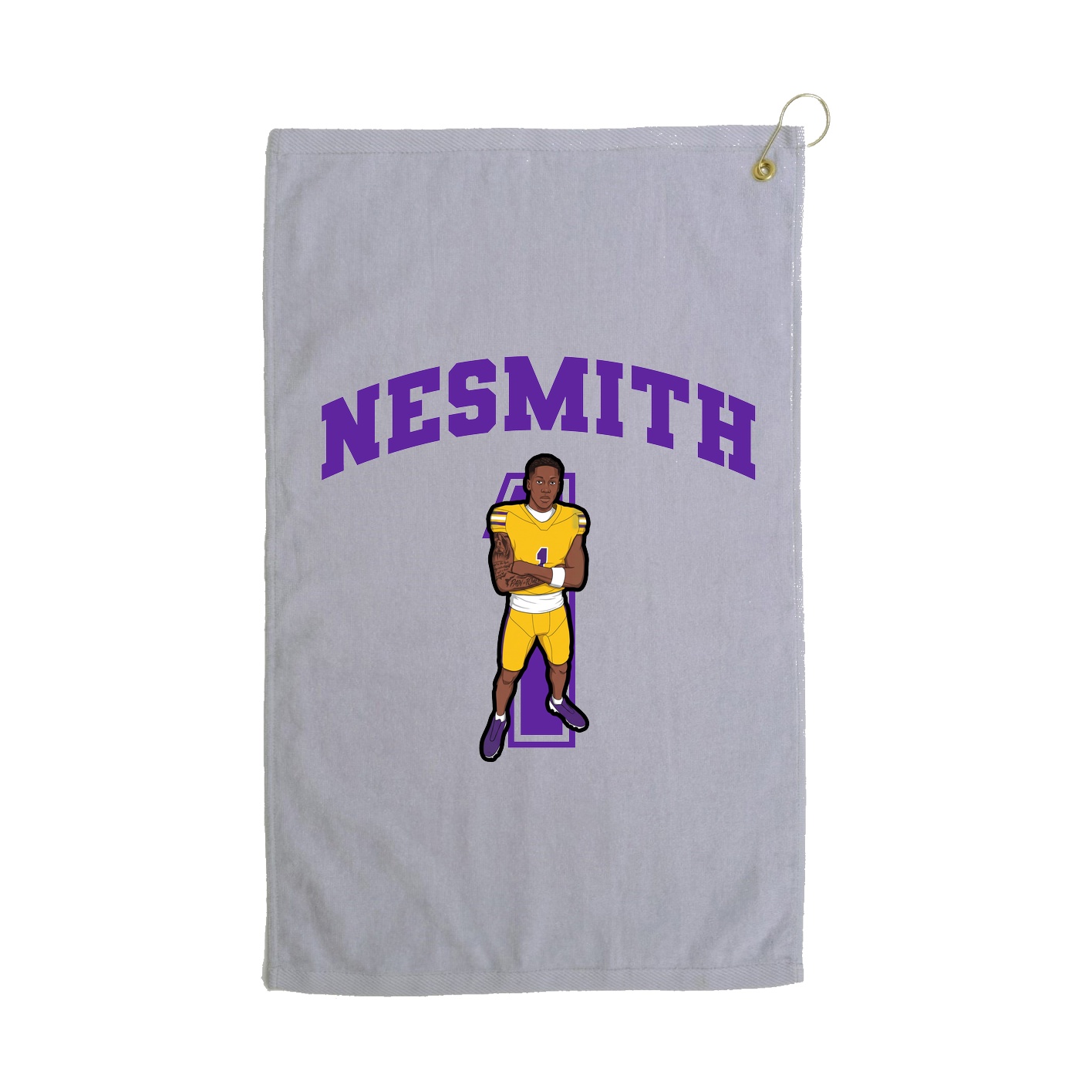 Golf Towel — Number in Grey
