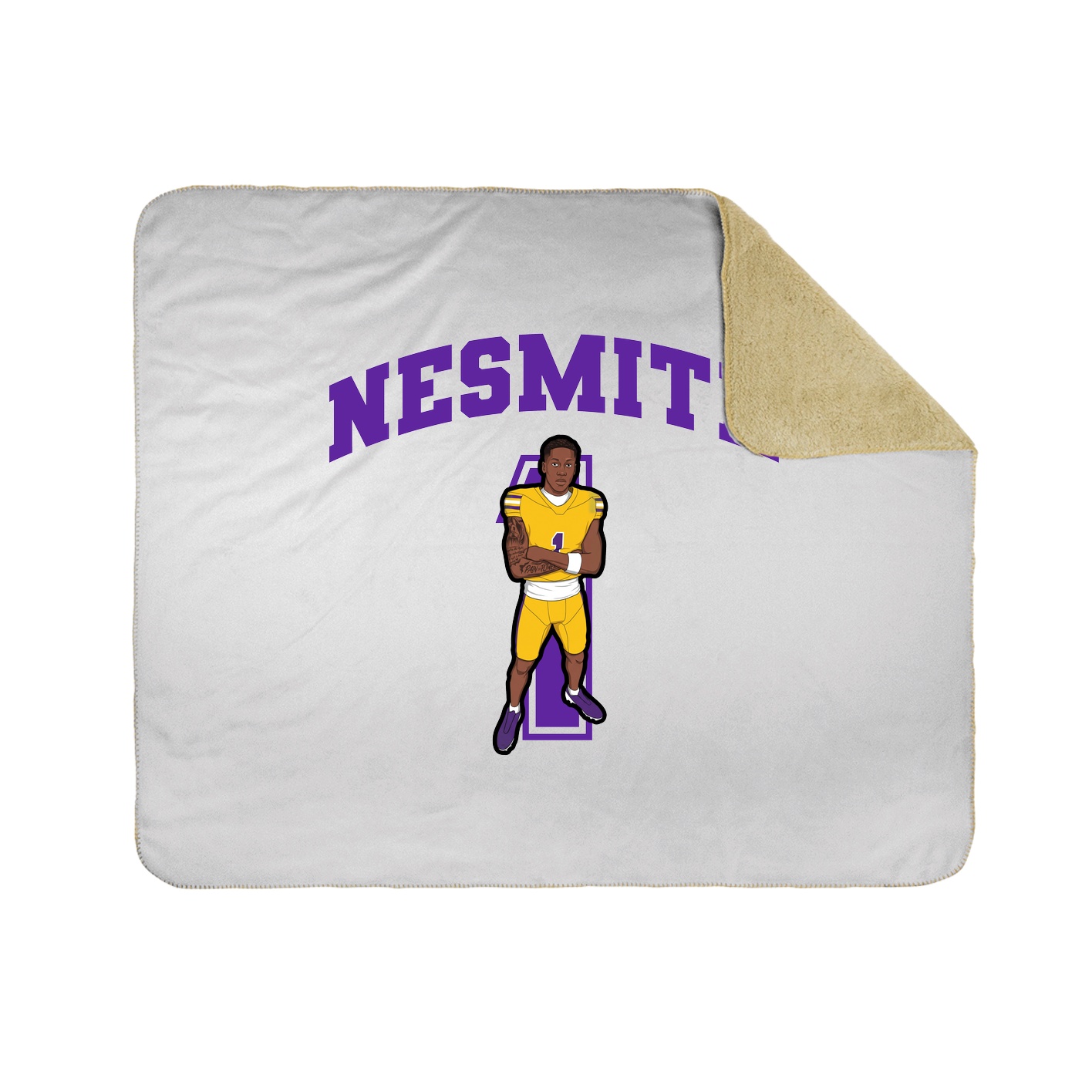 Throw Blanket — Number in White