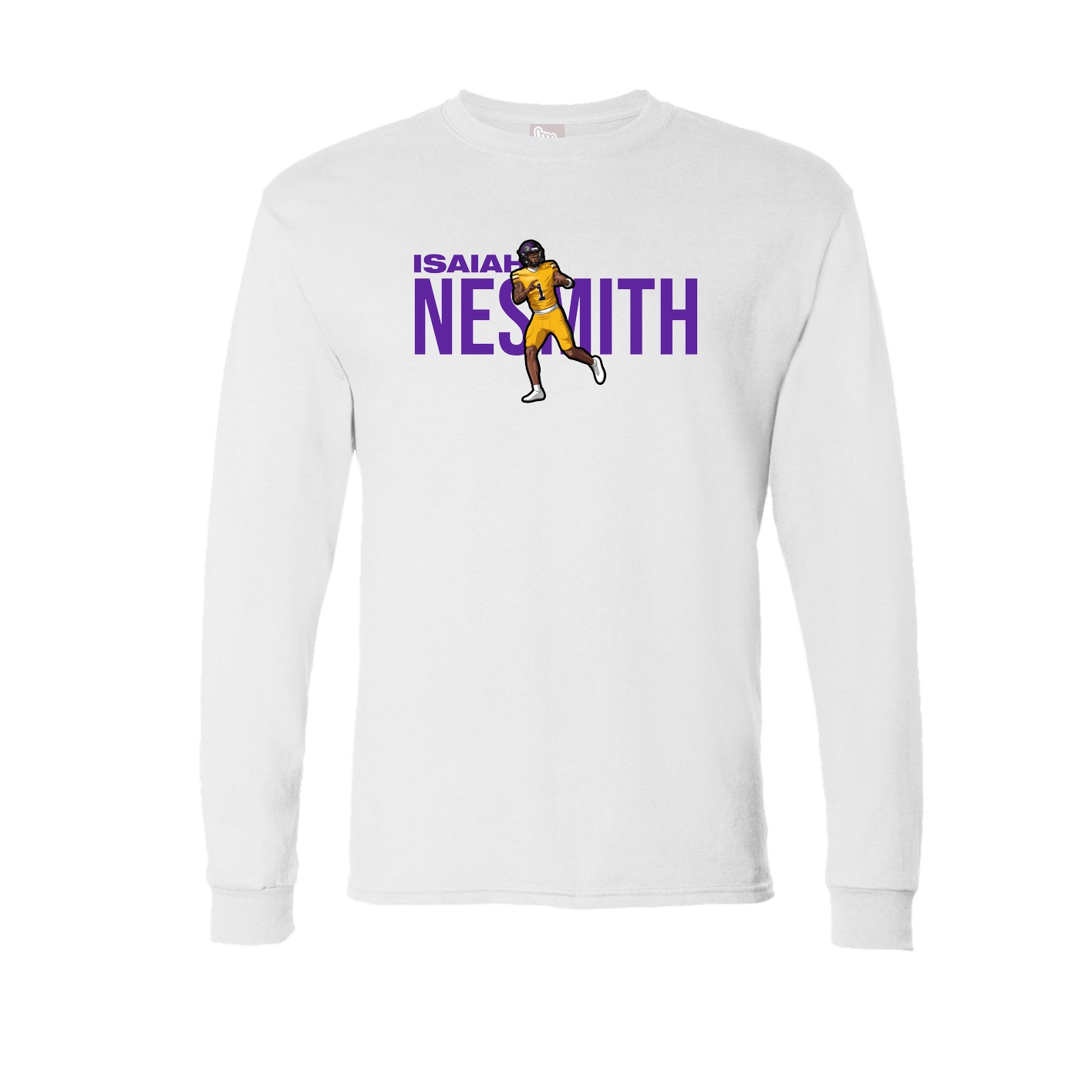 Long Sleeve Tee — Player Name in White