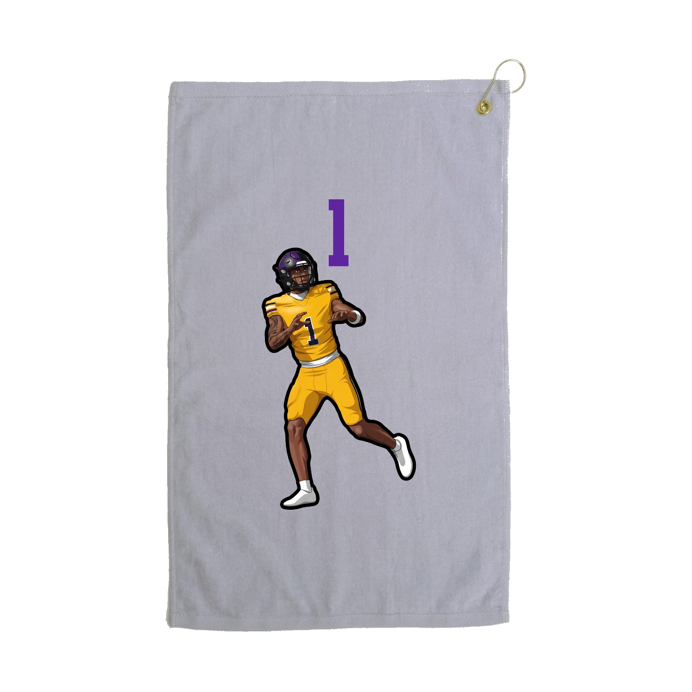 Golf Towel — Number Top in Grey