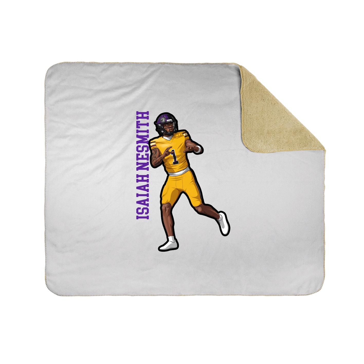 Throw Blanket — Name Vertical in White