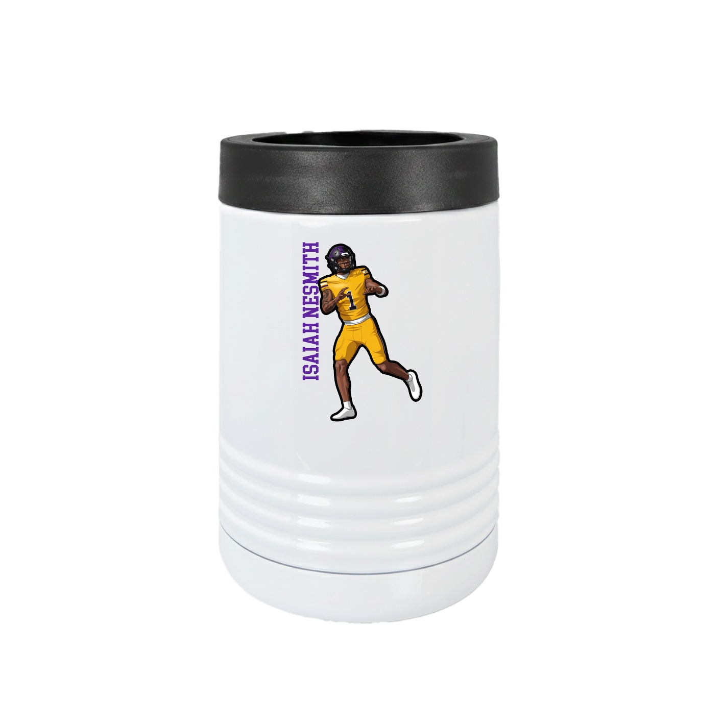 Beverage Holder — Name Vertical in White
