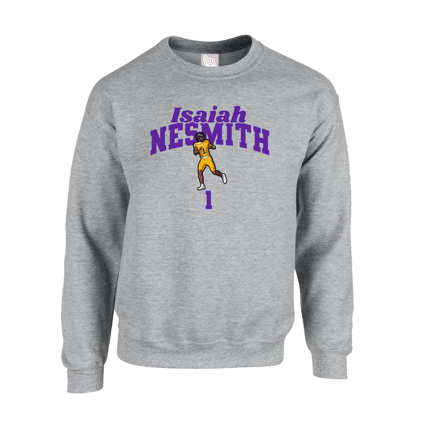 Fleece Crew — Signature Arch in Grey