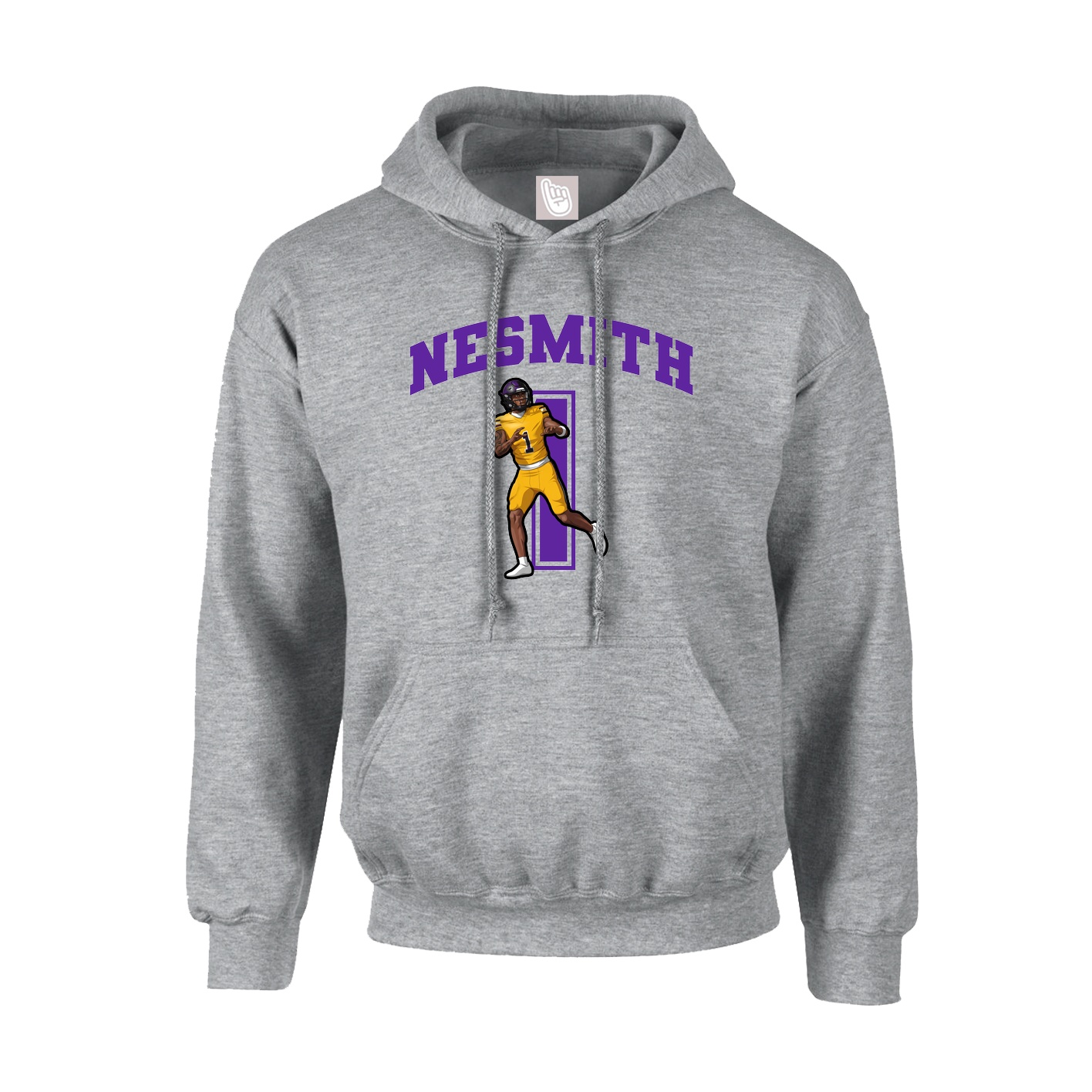 Youth Hoodie — Number in Grey