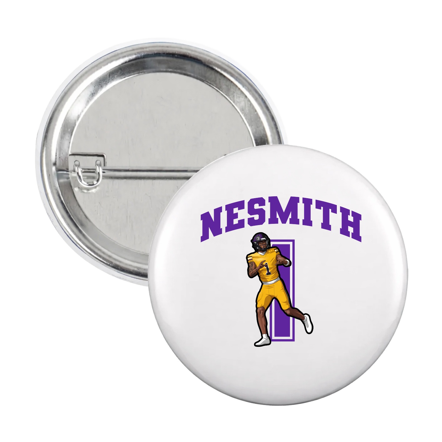 Game Day Button — Number in White