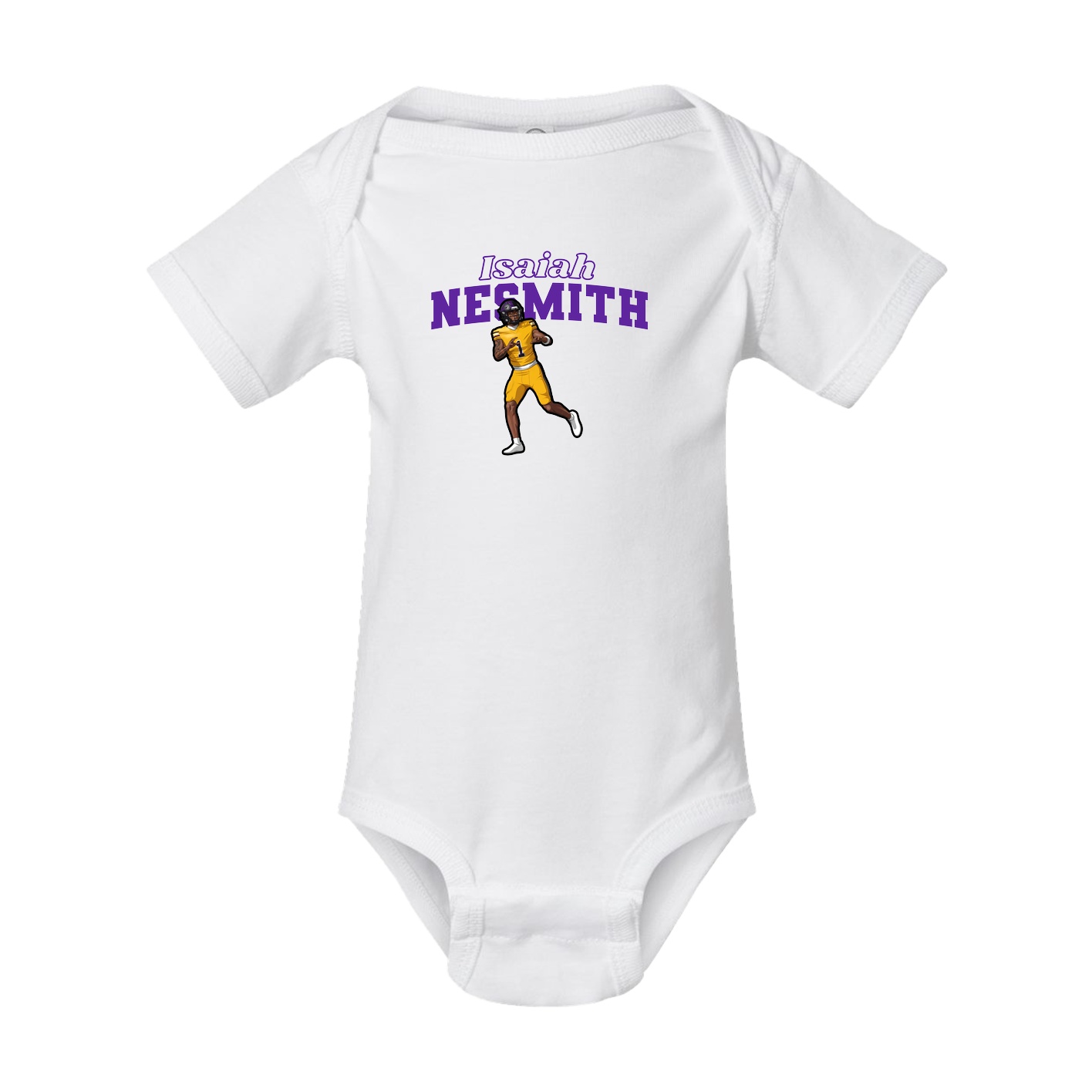 Baby Onesie — Name Arch in White