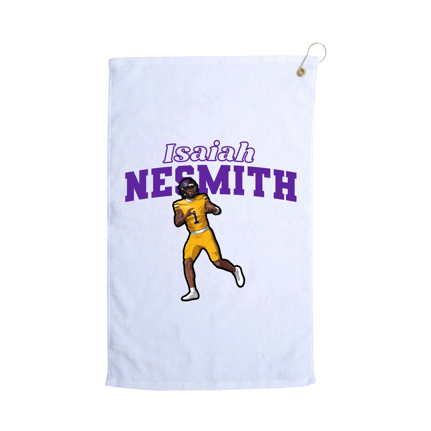 Golf Towel — Name Arch in White