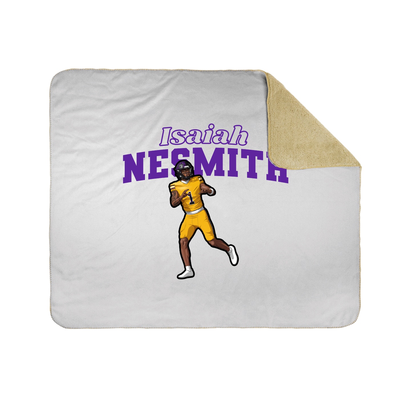 Throw Blanket — Name Arch in White