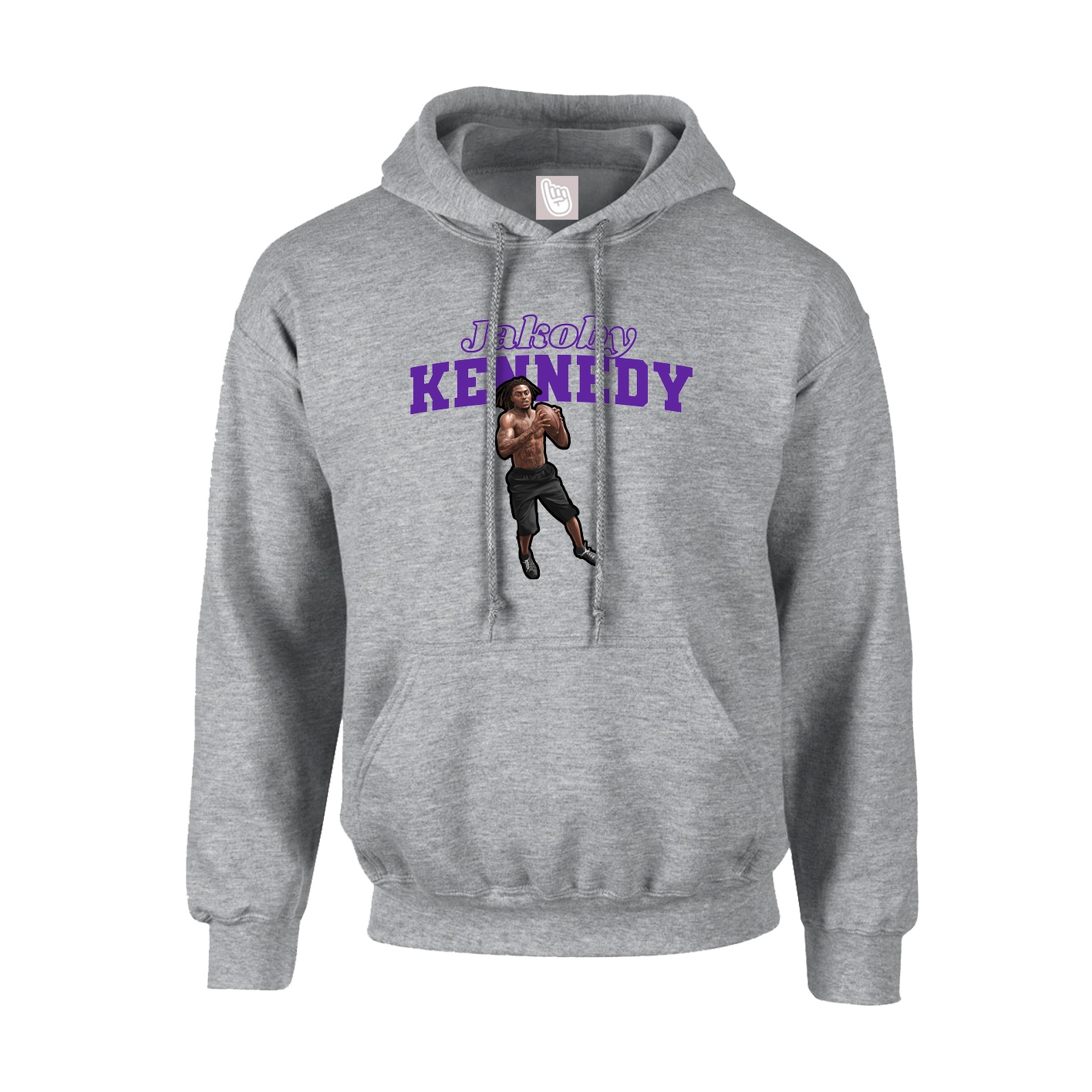 Hoodie — Name Arch in Grey