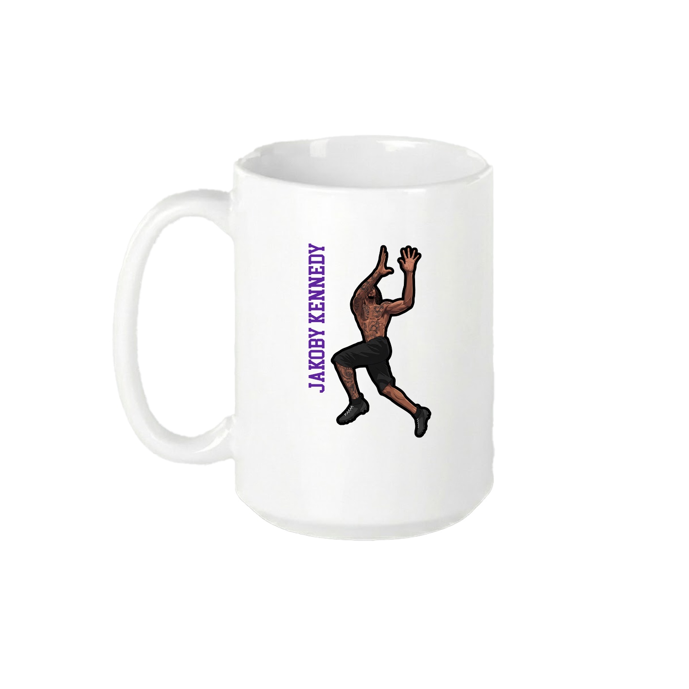 15oz Coffee Mug — Name Vertical in White