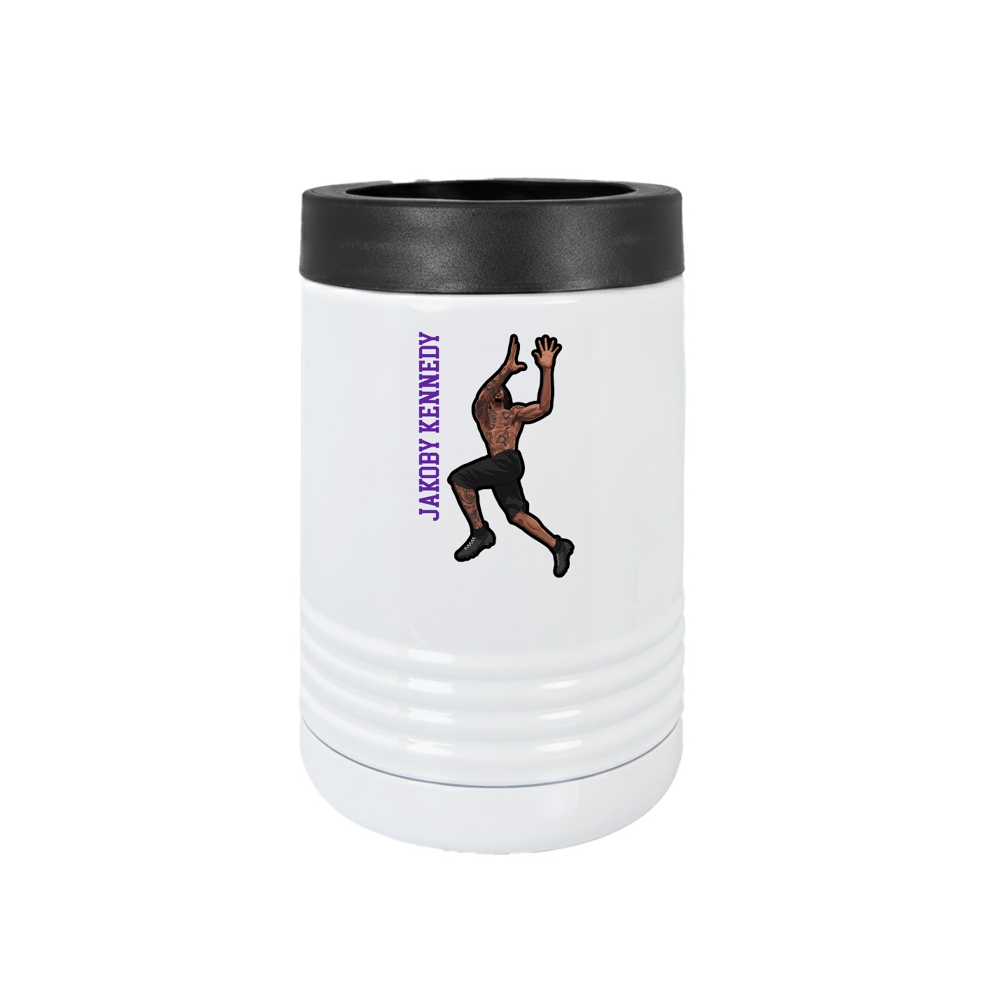 Beverage Holder — Name Vertical in White