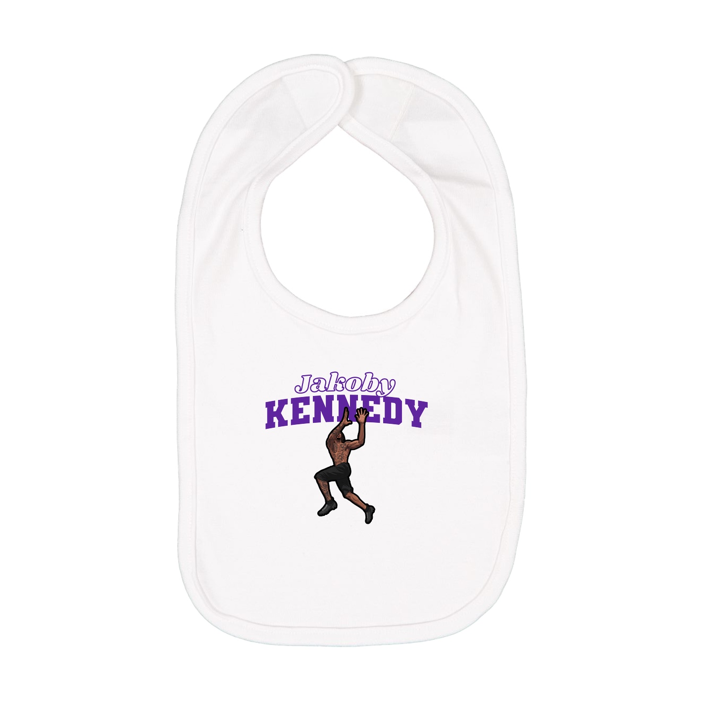 Infant Bib — Name Arch in White