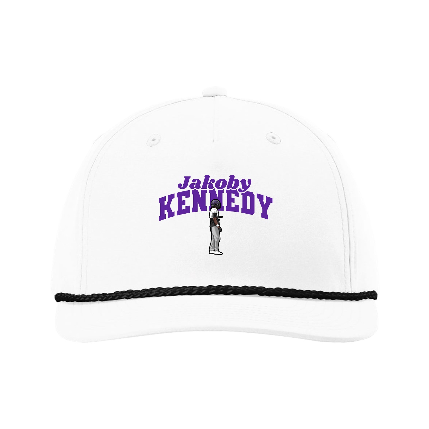 Five-Panel Classic Rope Cap — Signature Arch in White