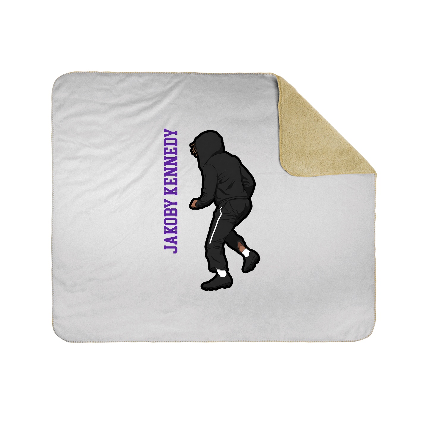 Throw Blanket — Name Vertical in White