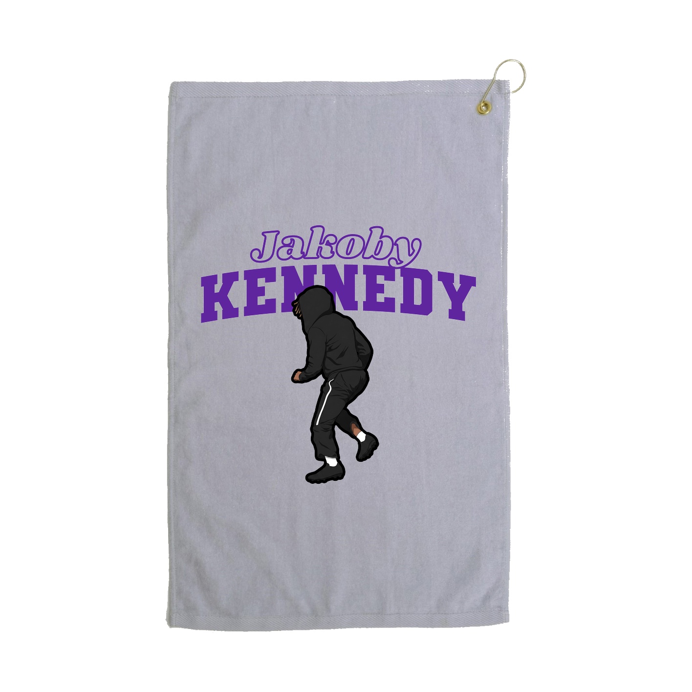 Golf Towel — Name Arch in Grey