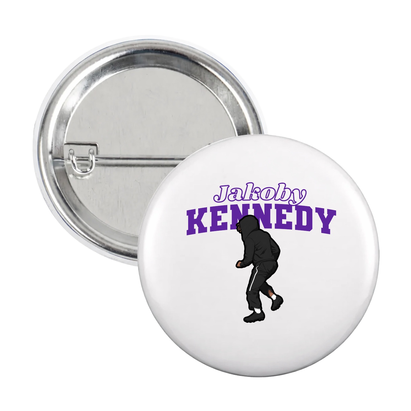 Game Day Button — Name Arch in White