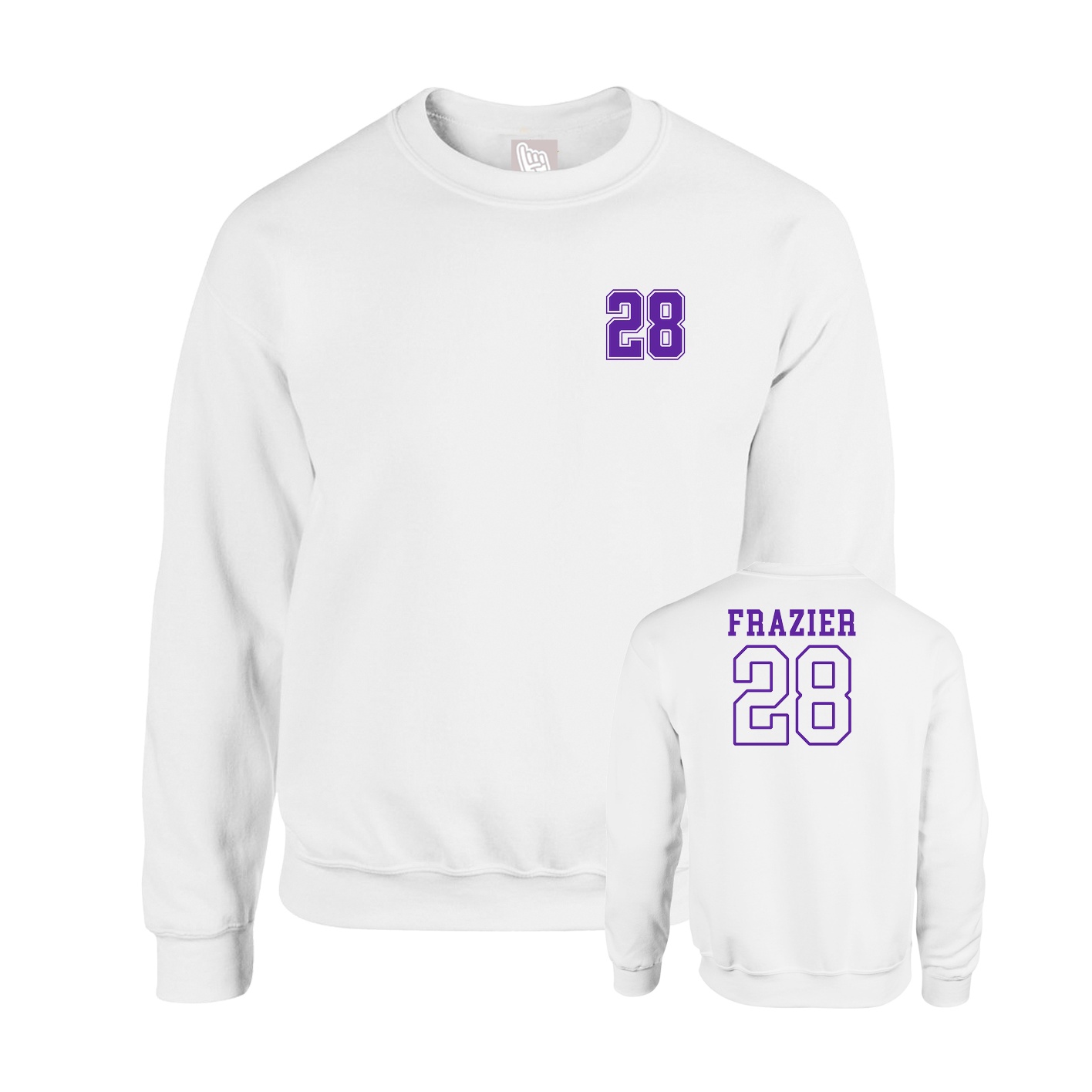 Fleece Crew — Chest Back in White