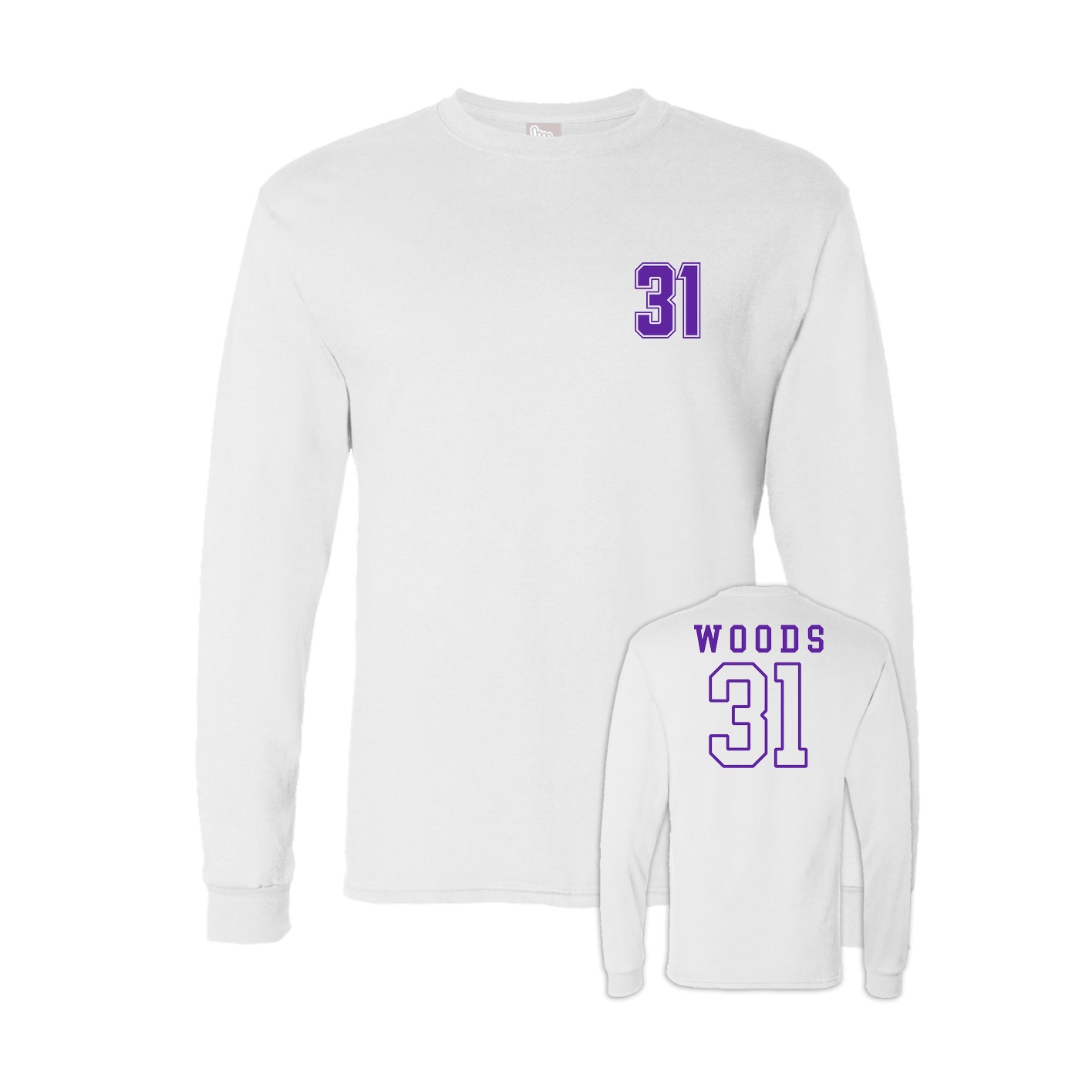 Long Sleeve Tee — Chest Back in White