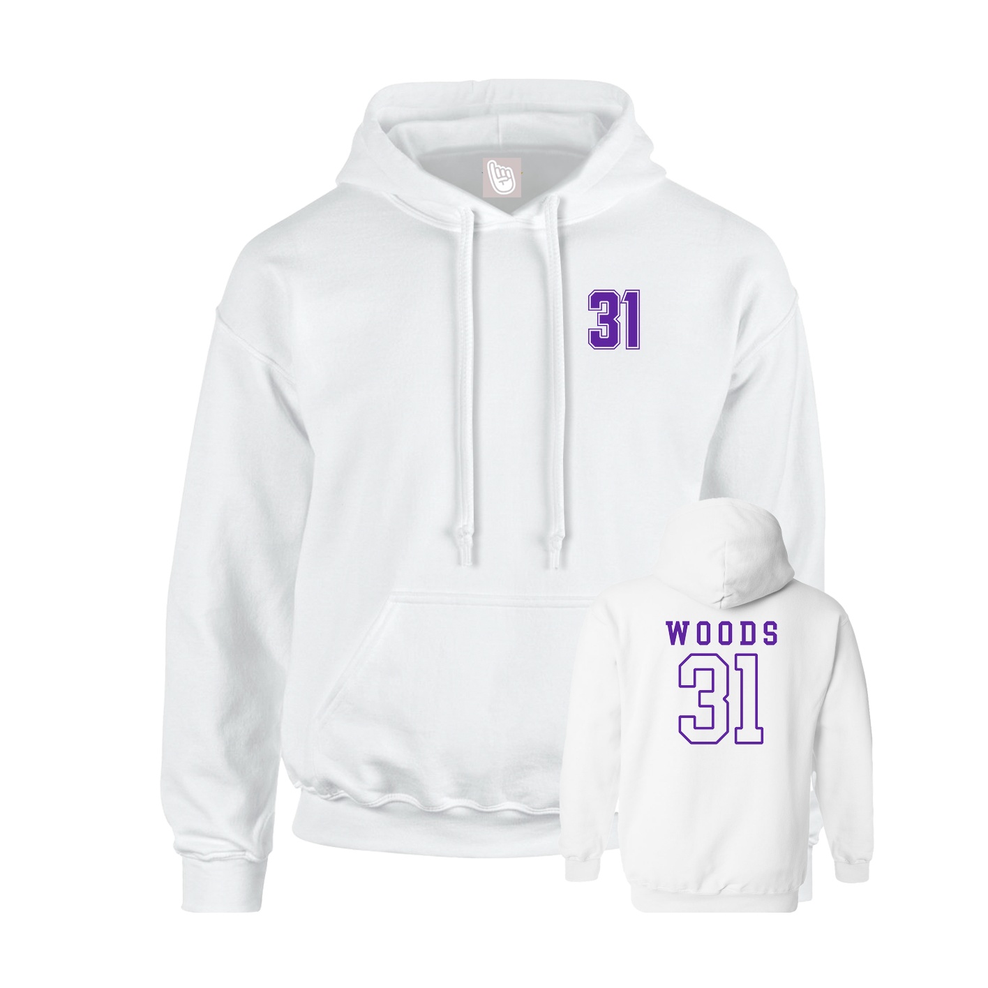 Hoodie — Chest Back in White