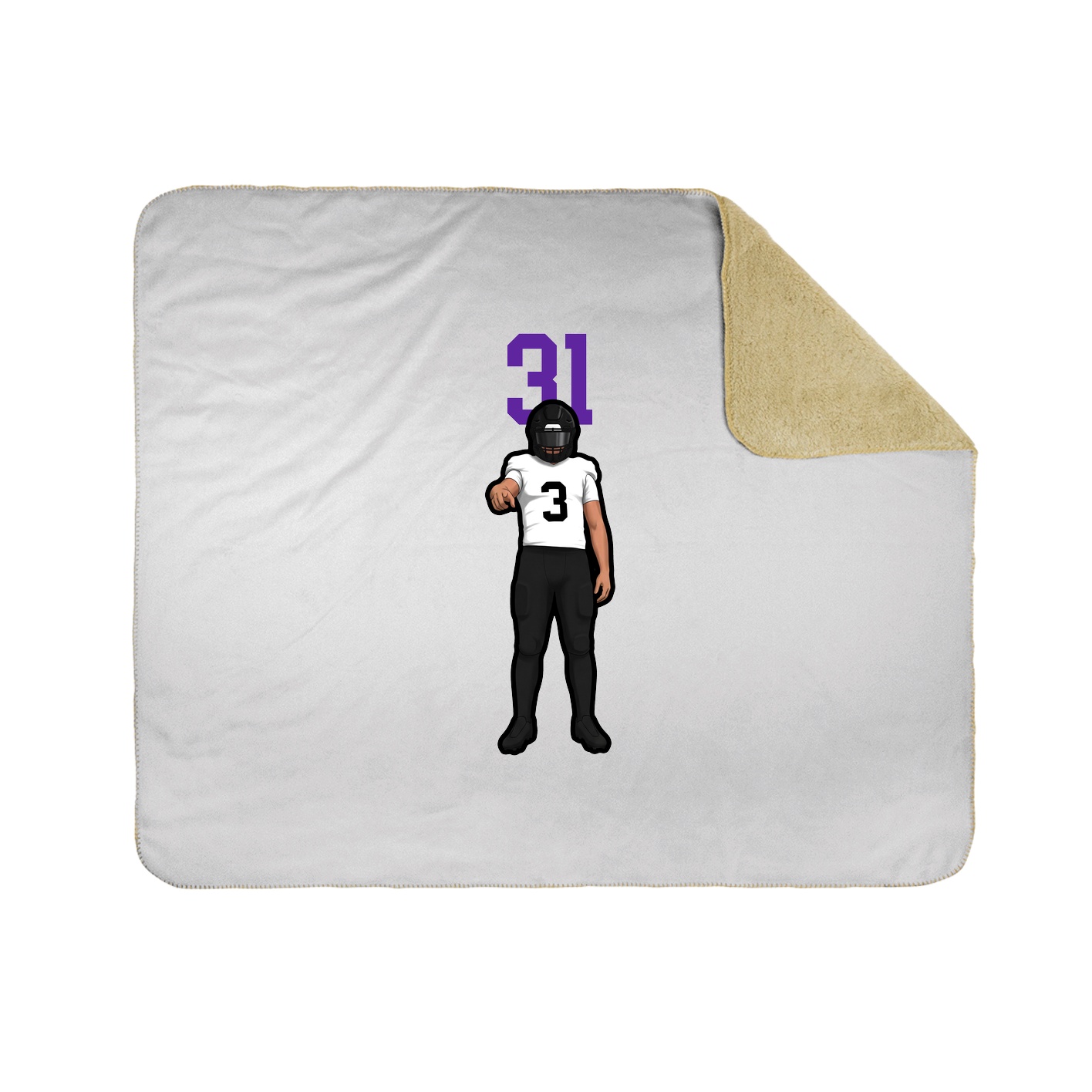Throw Blanket — Number Top in White