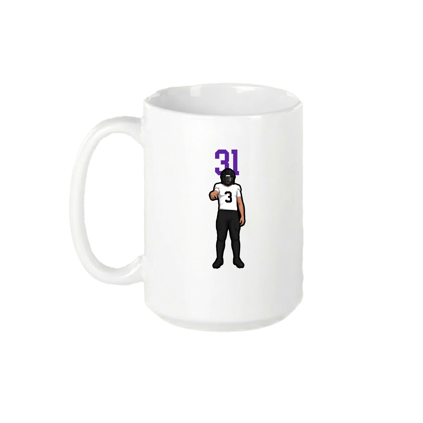 15oz Coffee Mug — Number Top in White