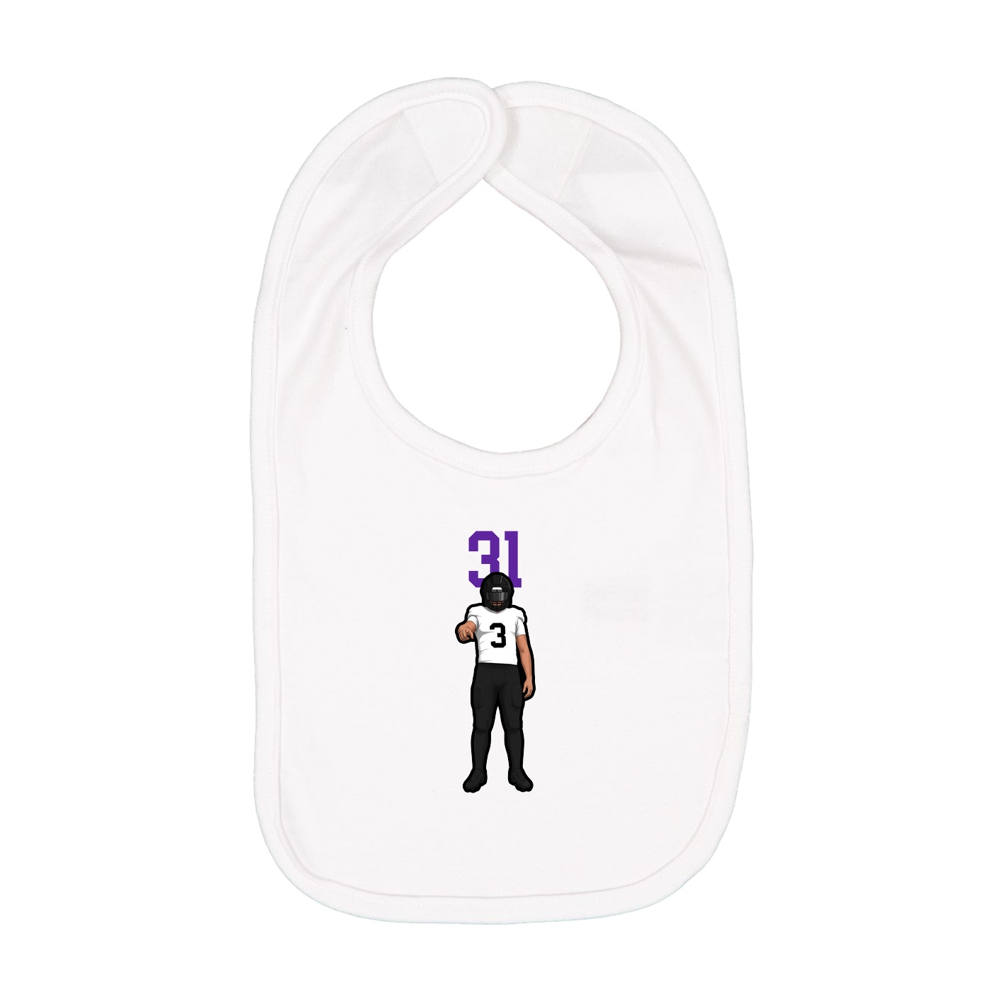 Infant Bib — Number Top in White
