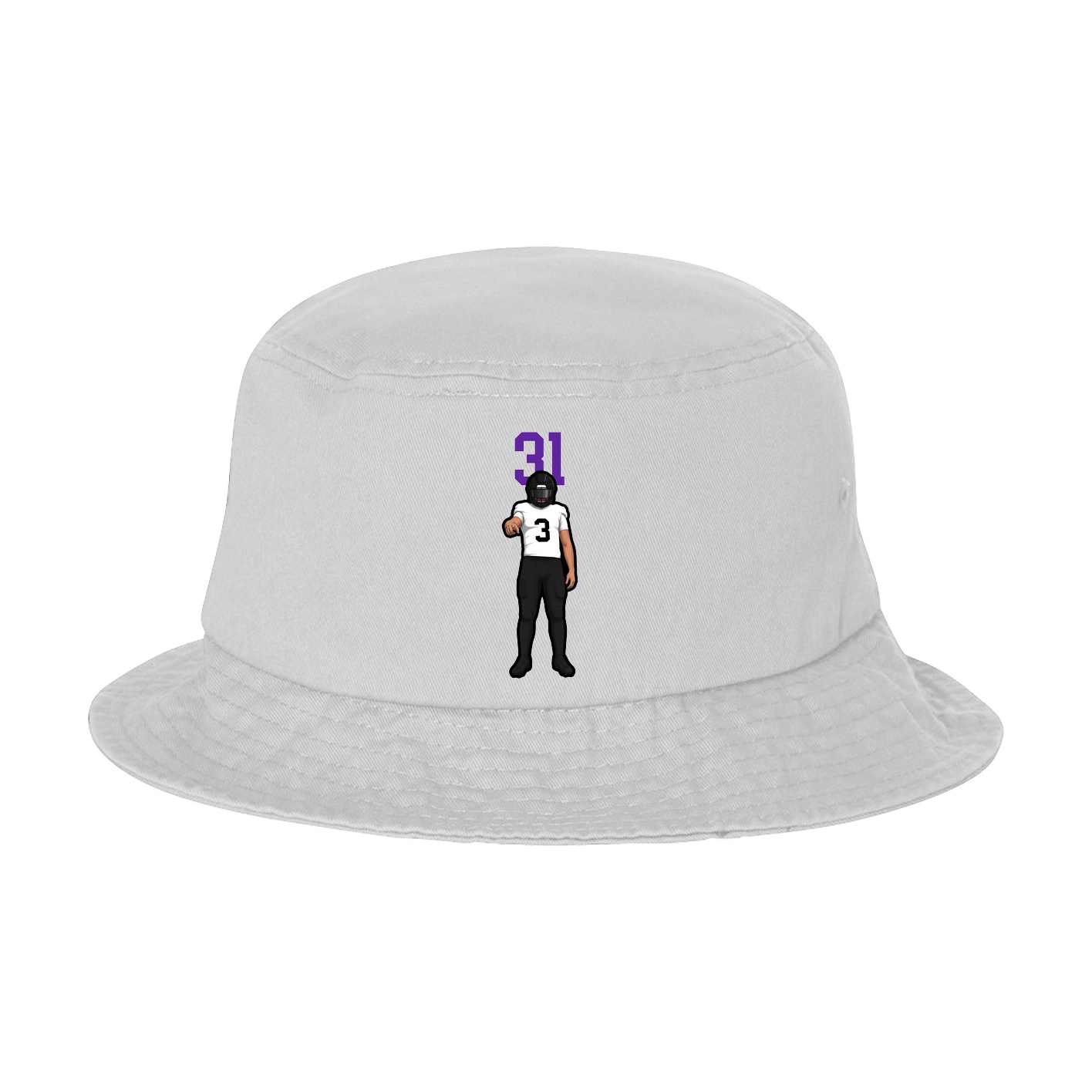 Bucket Cap — Number Top in White