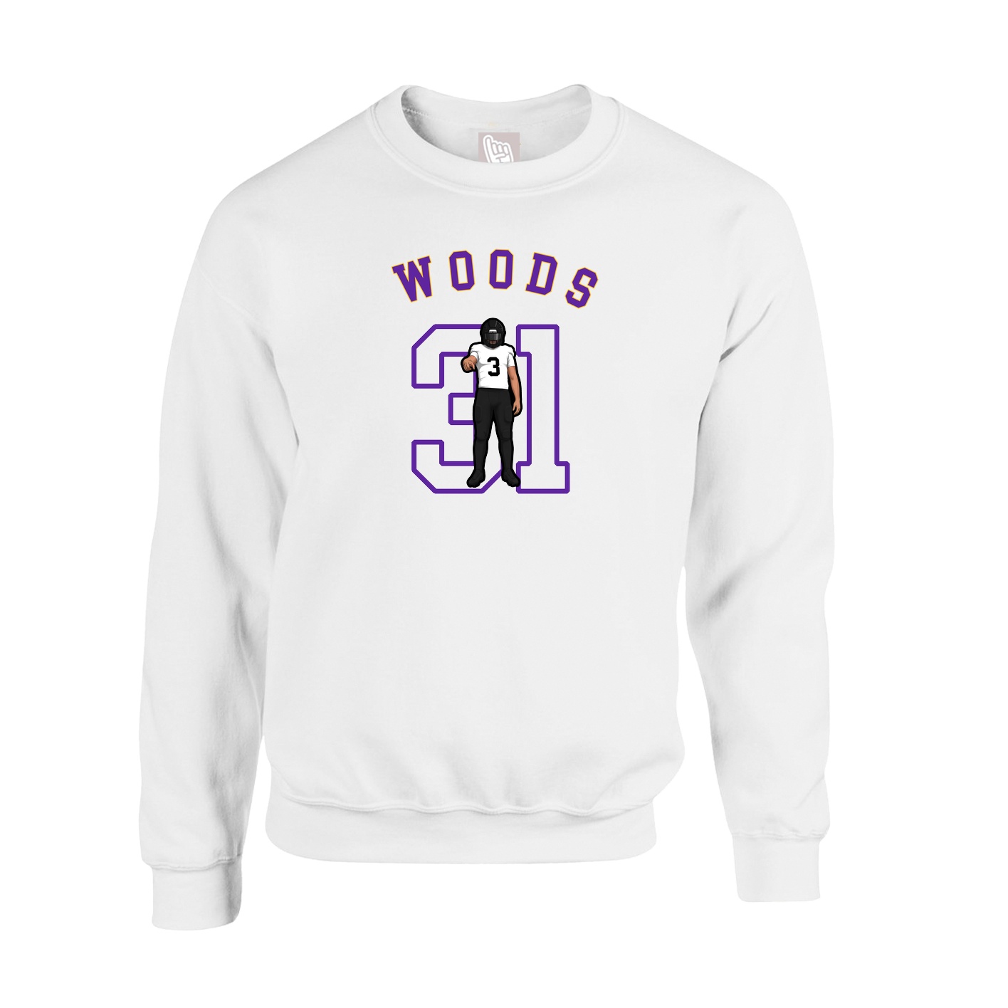 Fleece Crew — Shirsey Arch in White