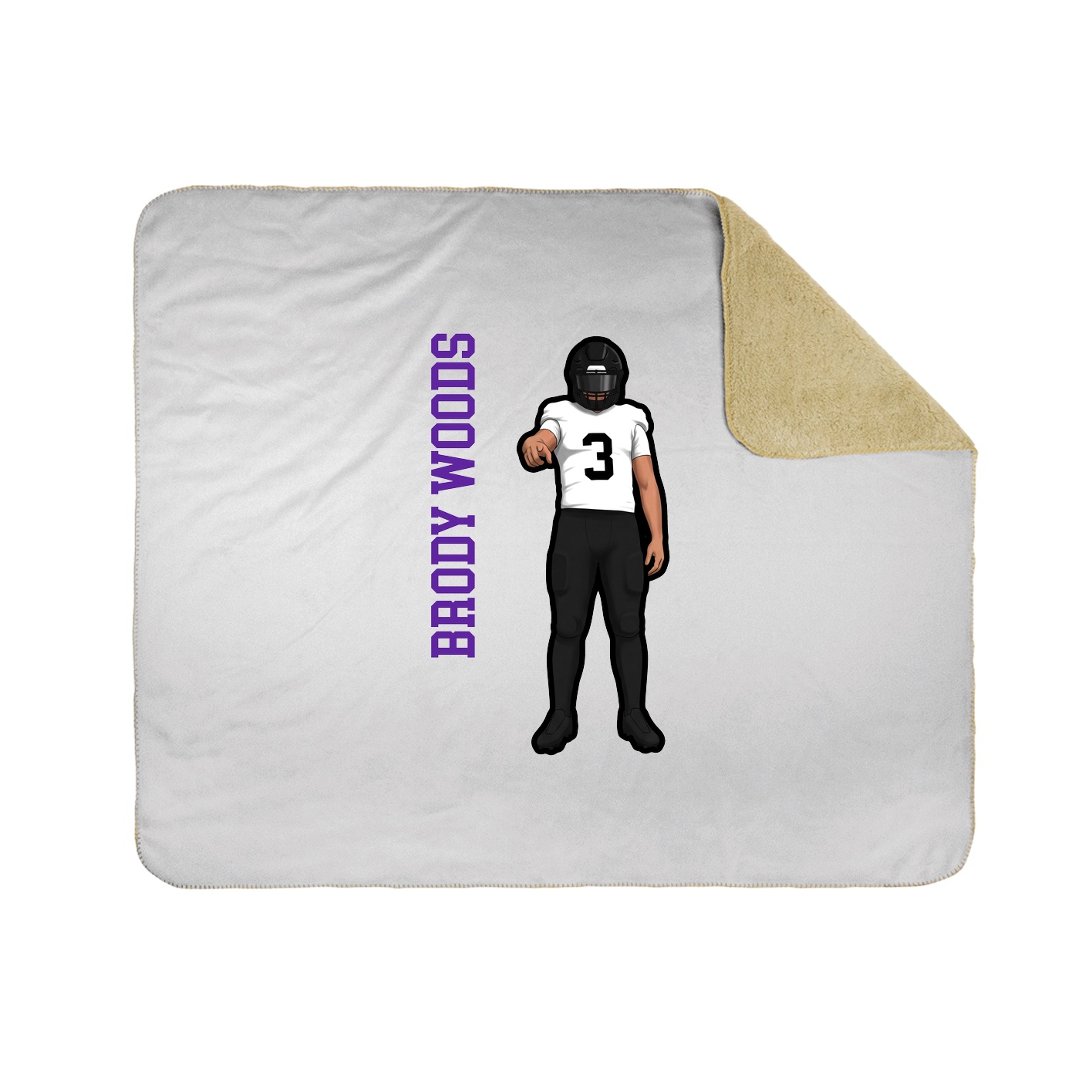 Throw Blanket — Name Vertical in White
