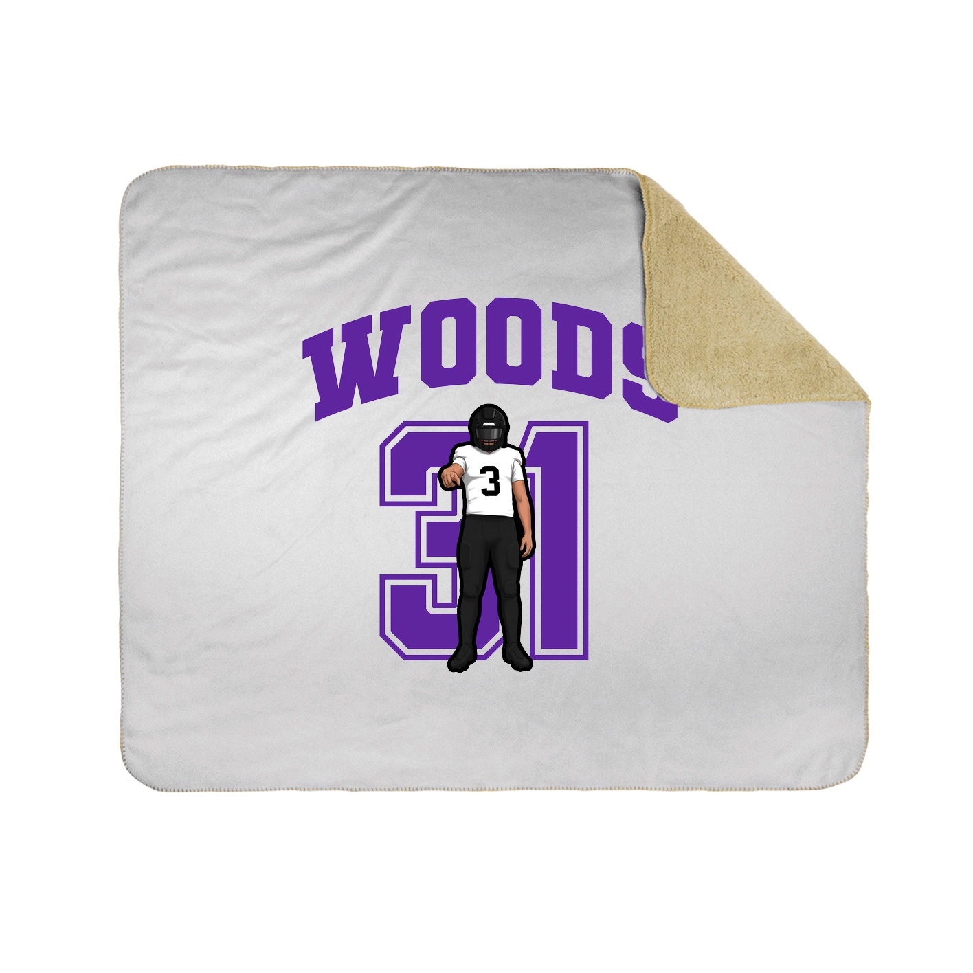Throw Blanket — Number in White