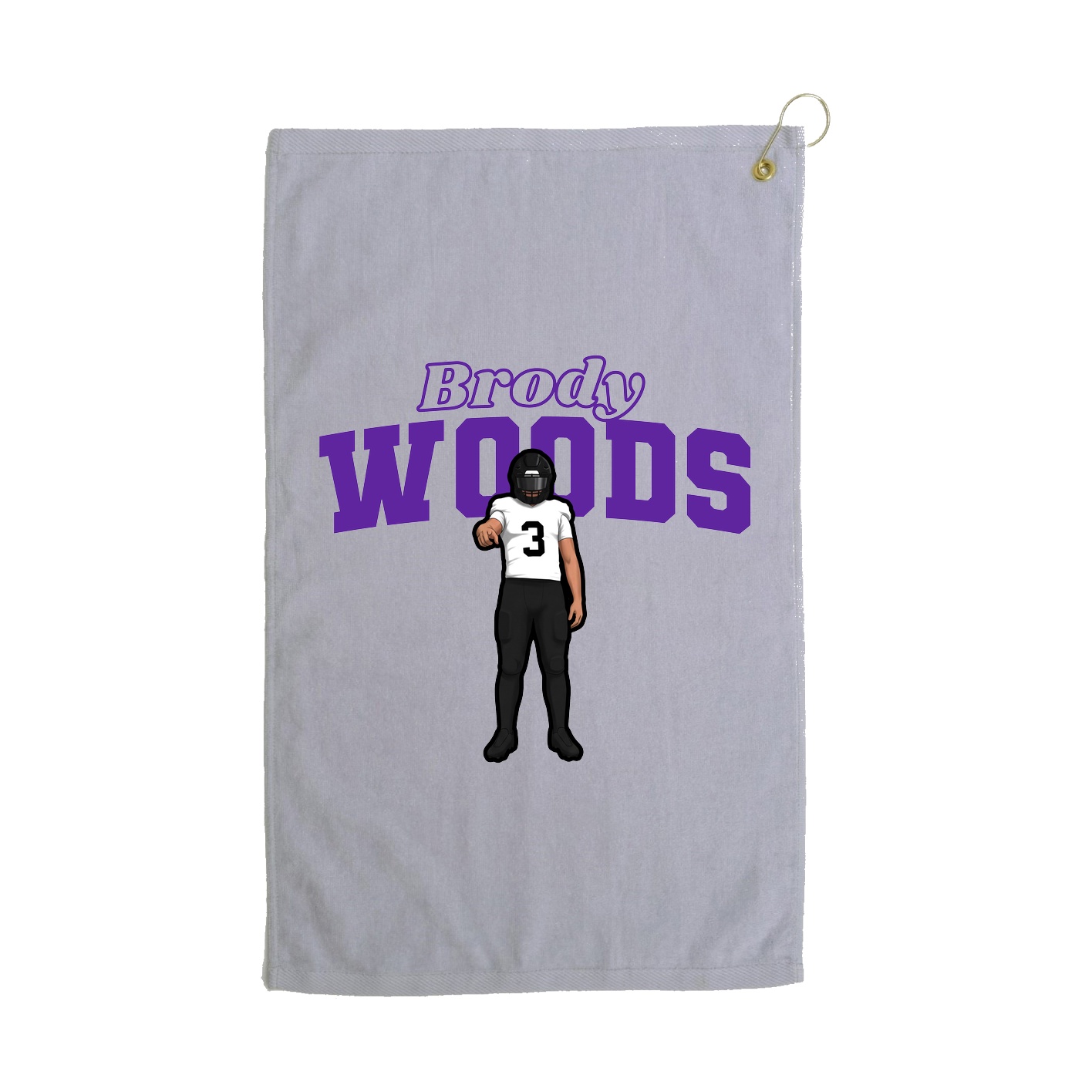 Golf Towel — Name Arch in Grey