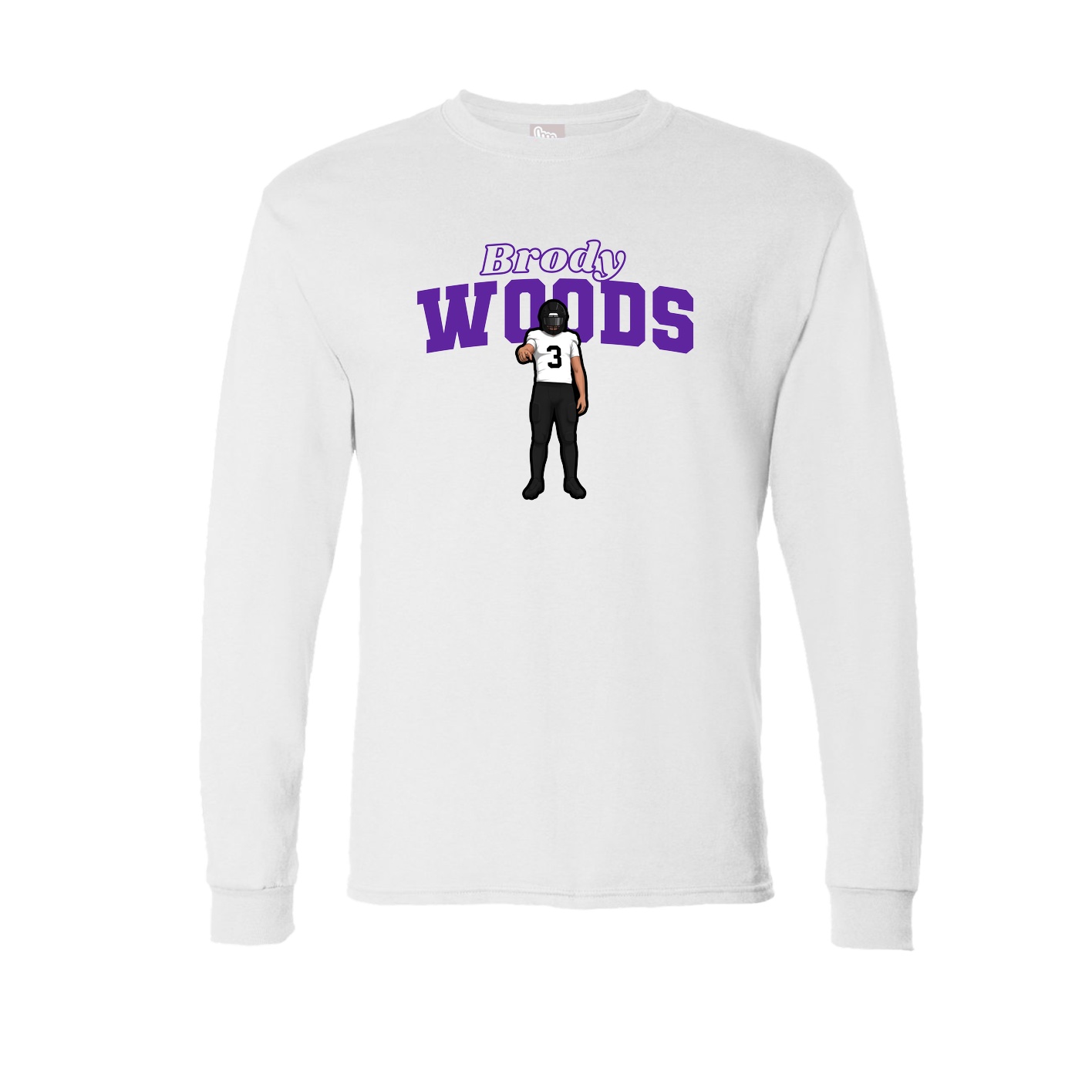 Long Sleeve Tee — Name Arch in White
