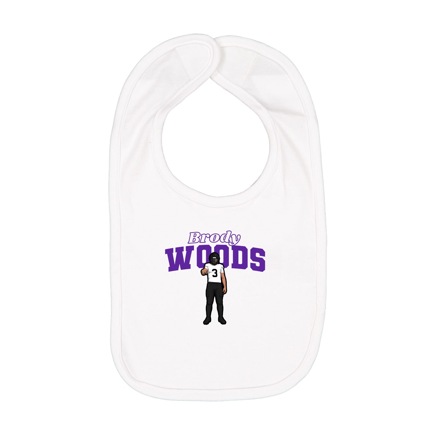 Infant Bib — Name Arch in White