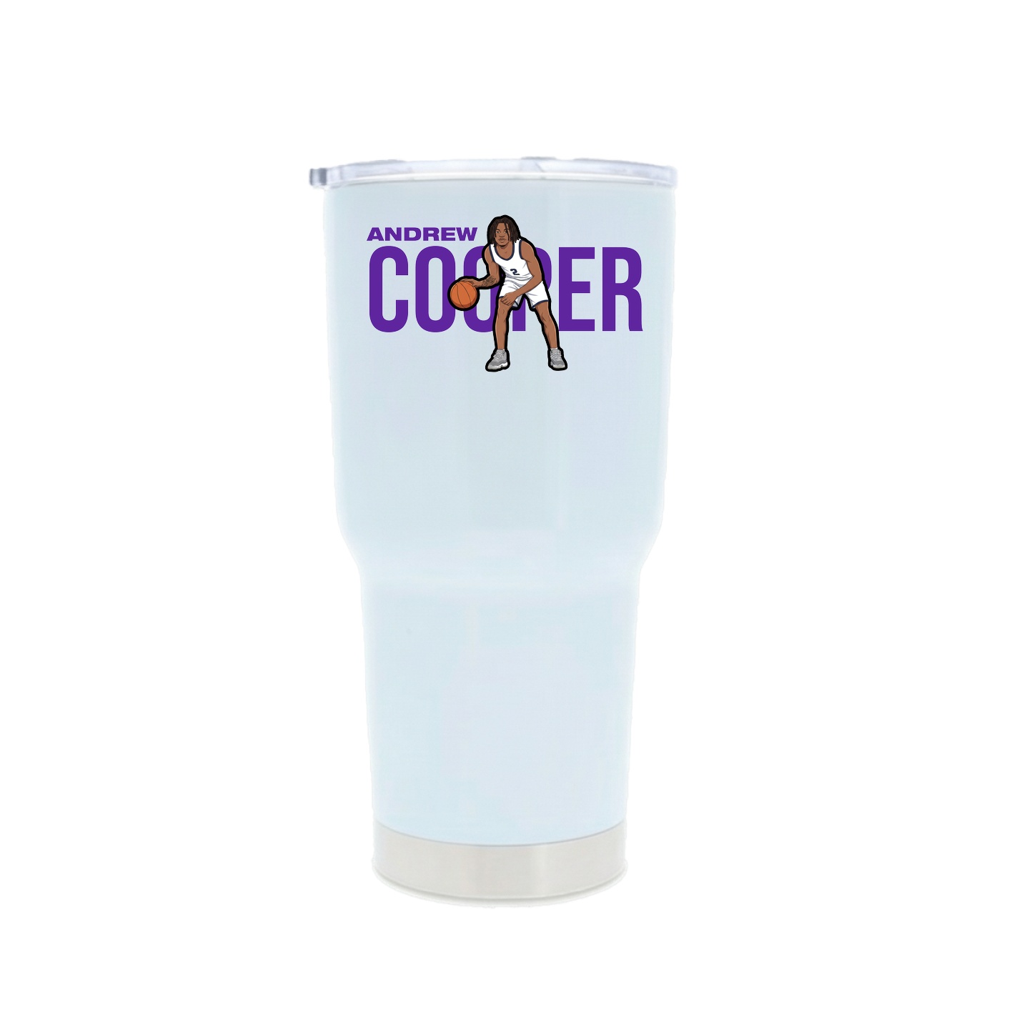 30oz Stainless Steel Tumbler — Player Name in White