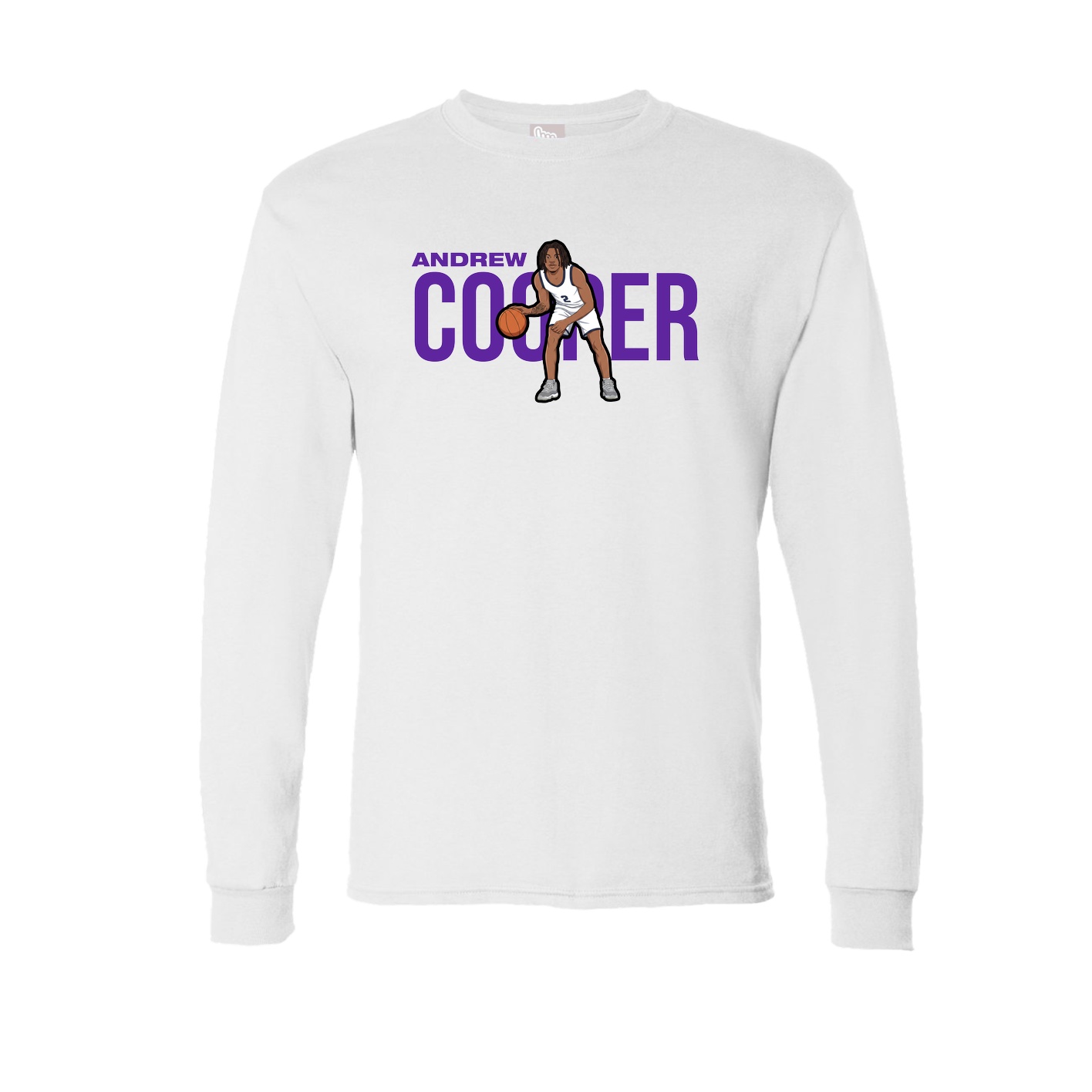 Long Sleeve Tee — Player Name in White