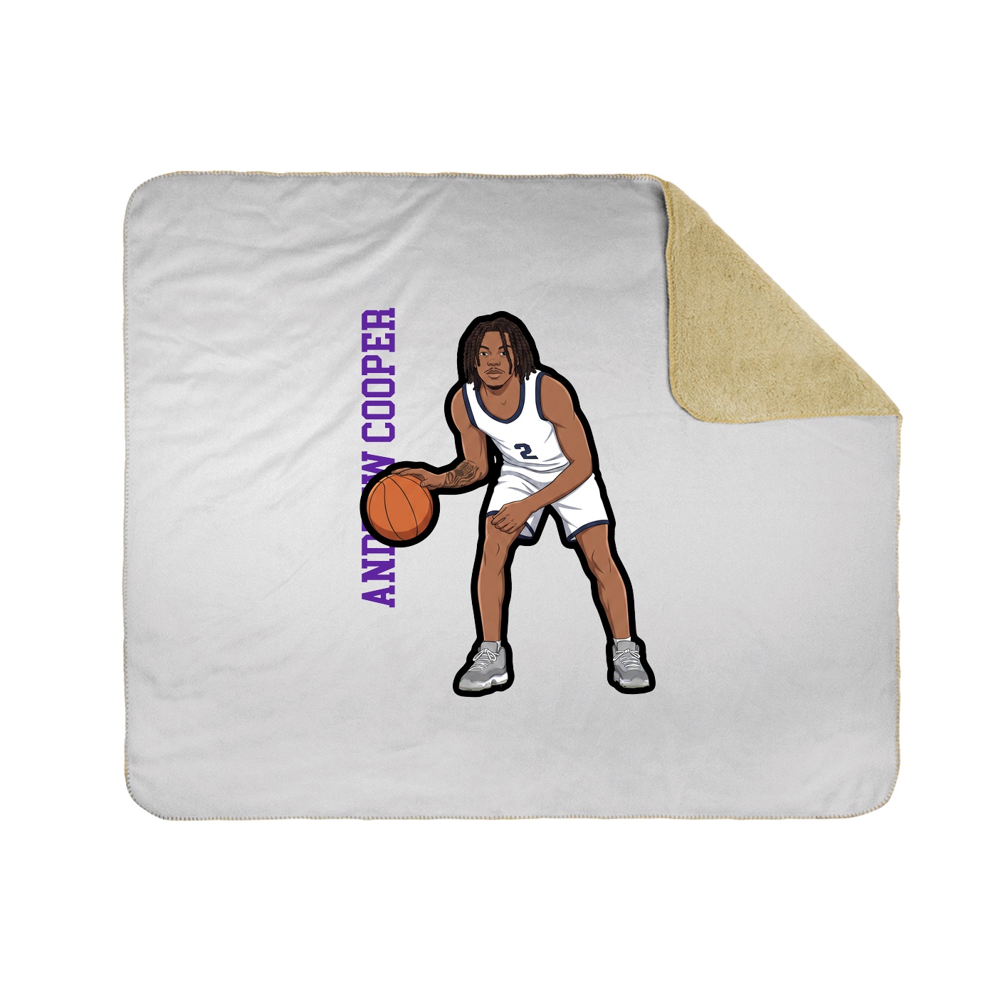 Throw Blanket — Name Vertical in White