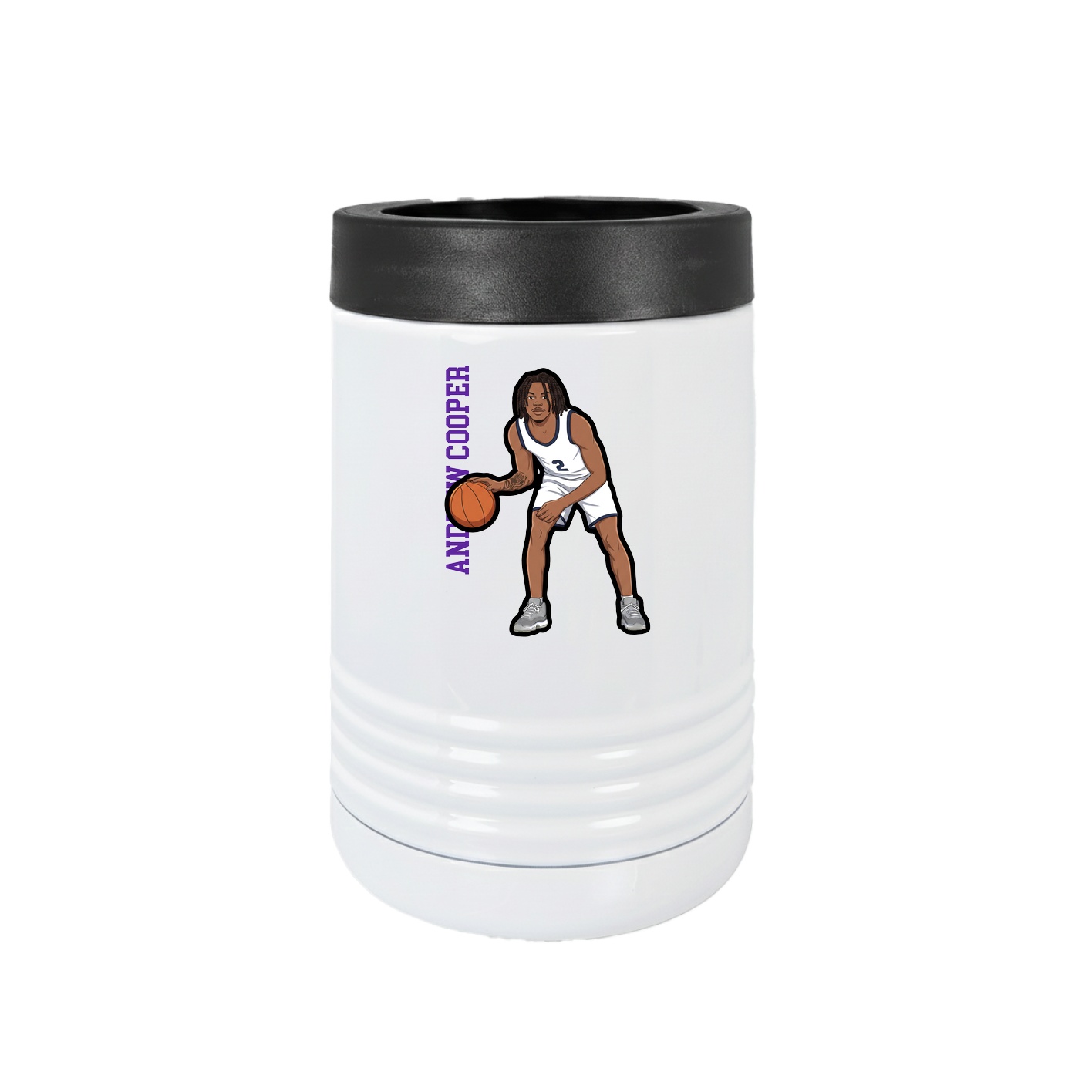 Beverage Holder — Name Vertical in White