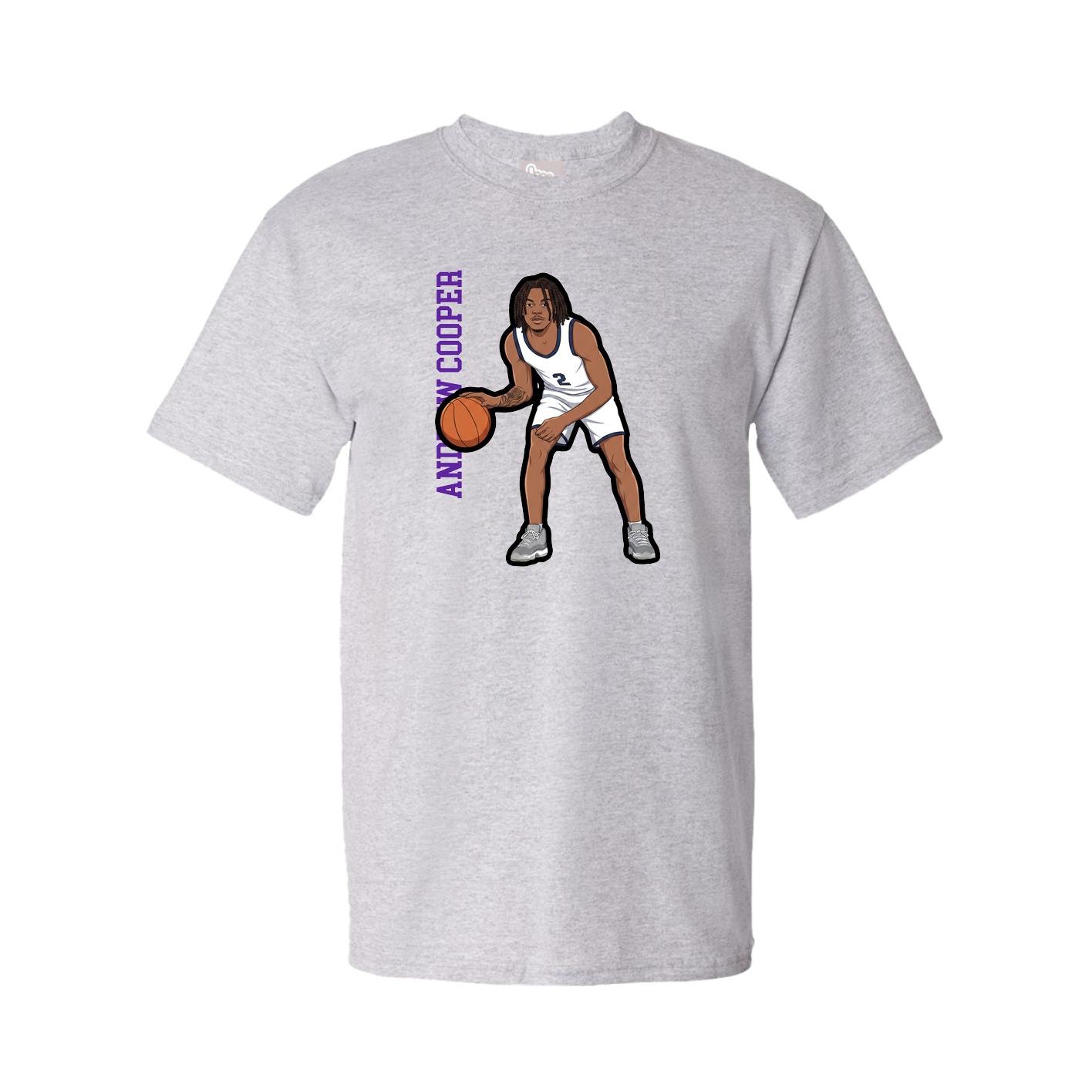 Tee — Name Vertical in Grey