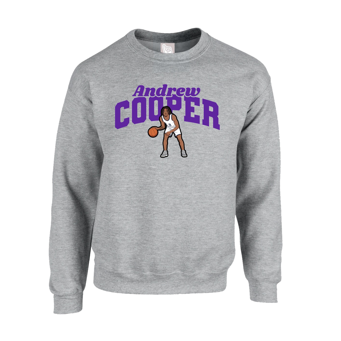 Fleece Crew — Signature Arch in Grey