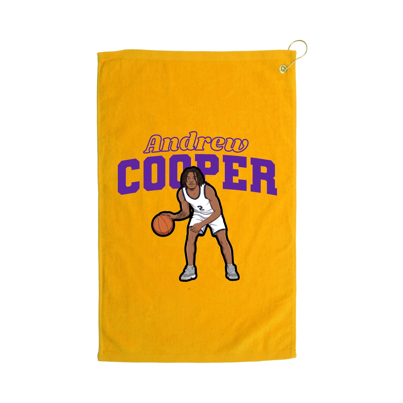 Golf Towel — Name Arch in Gold