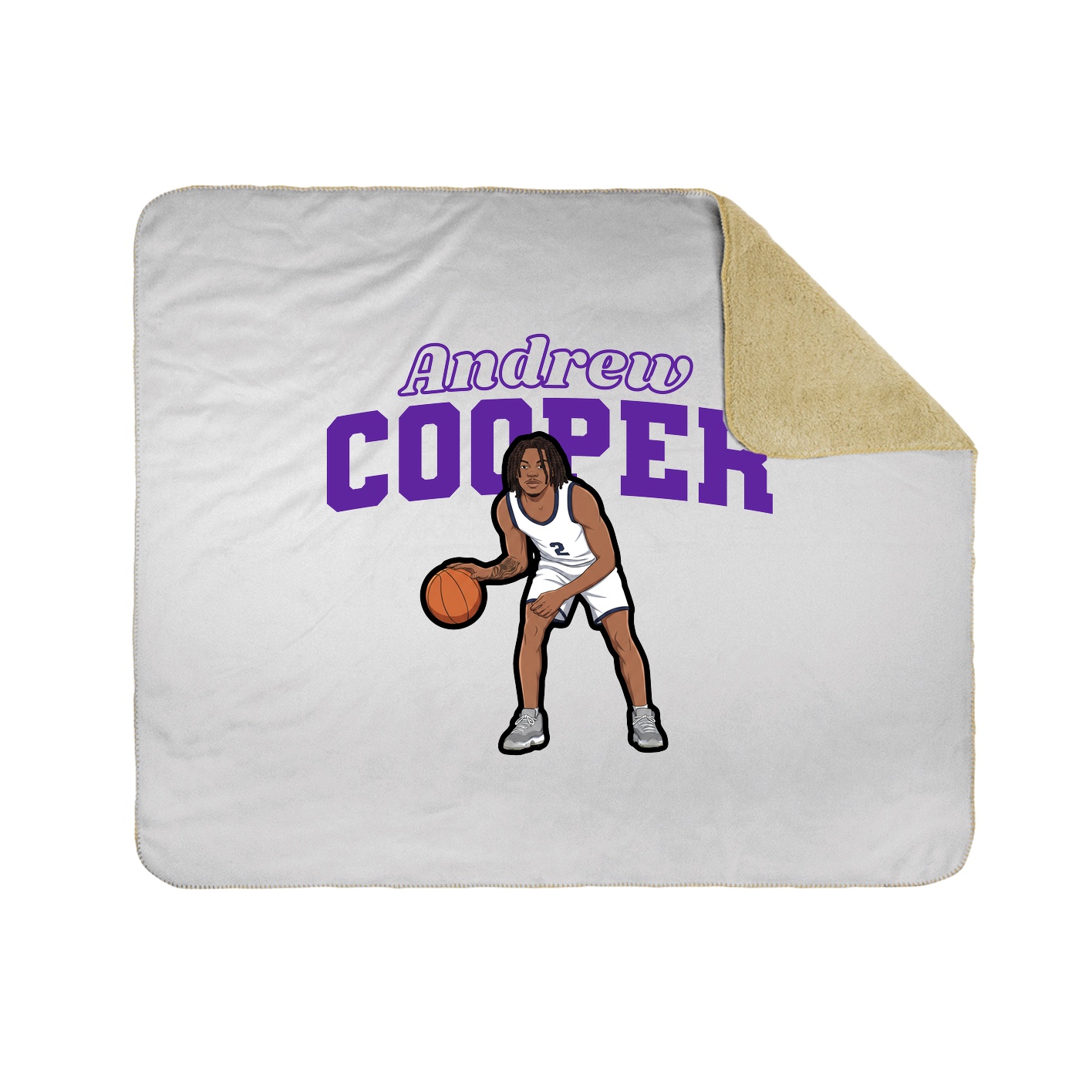 Throw Blanket — Name Arch in White