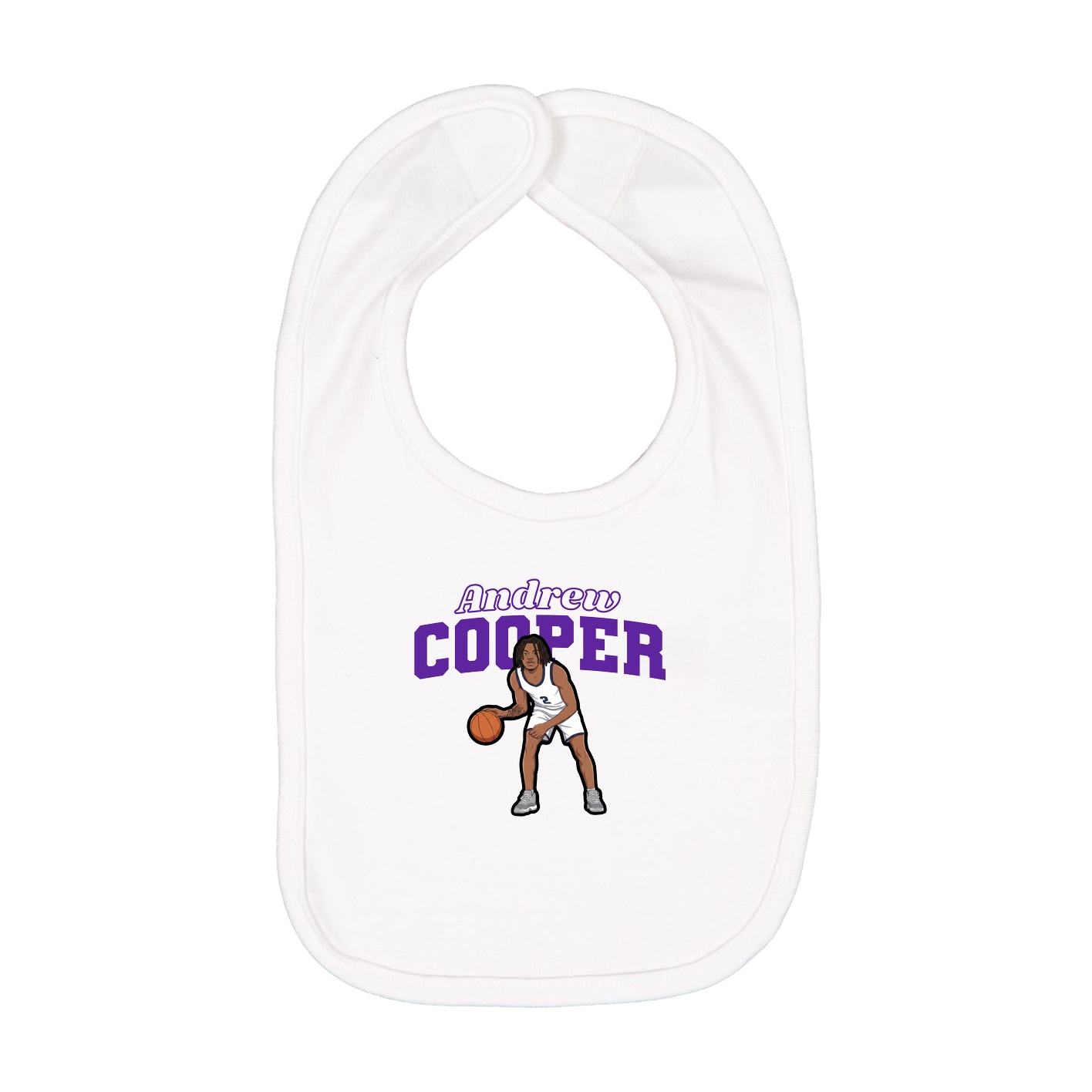 Infant Bib — Name Arch in White