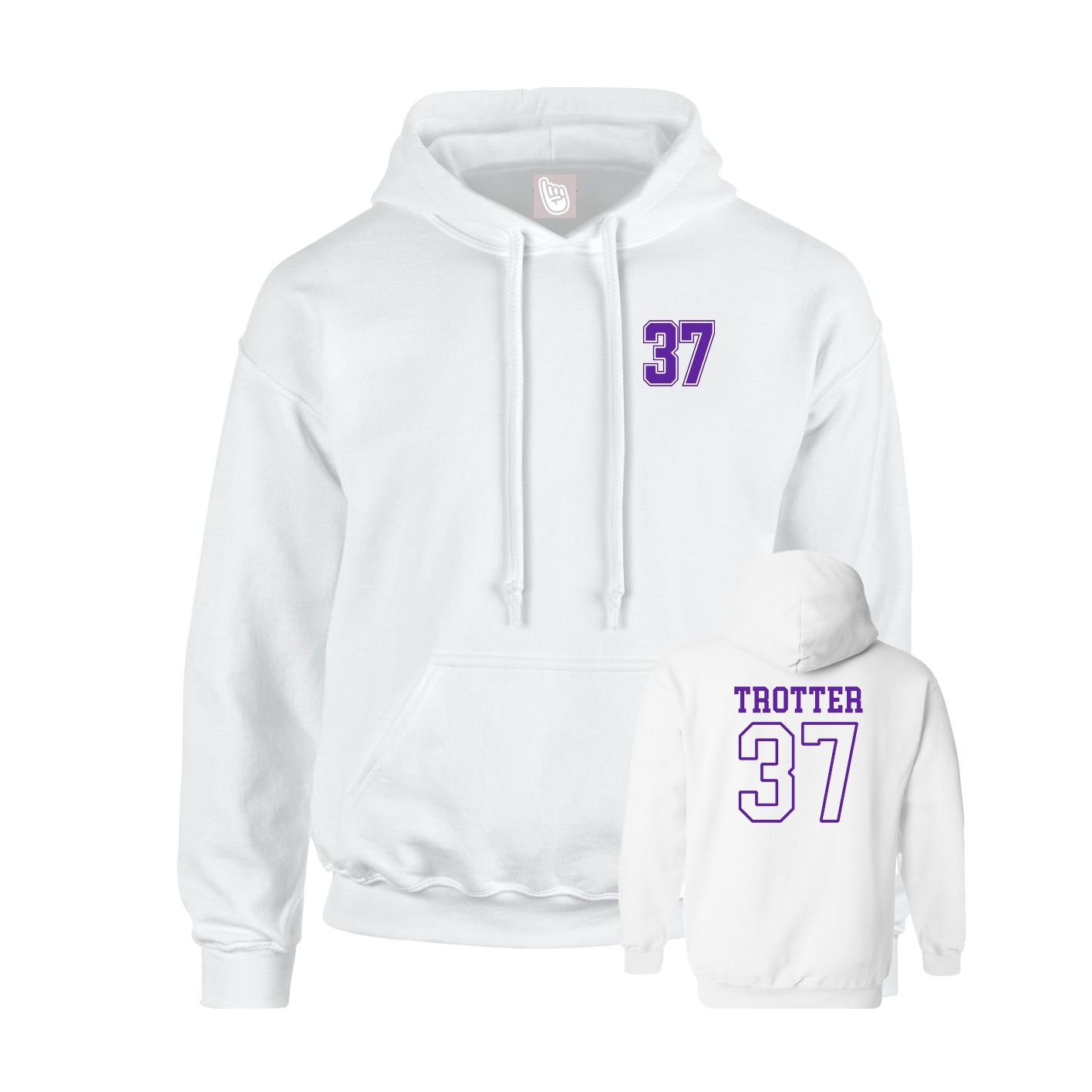 Hoodie — Chest Back in White