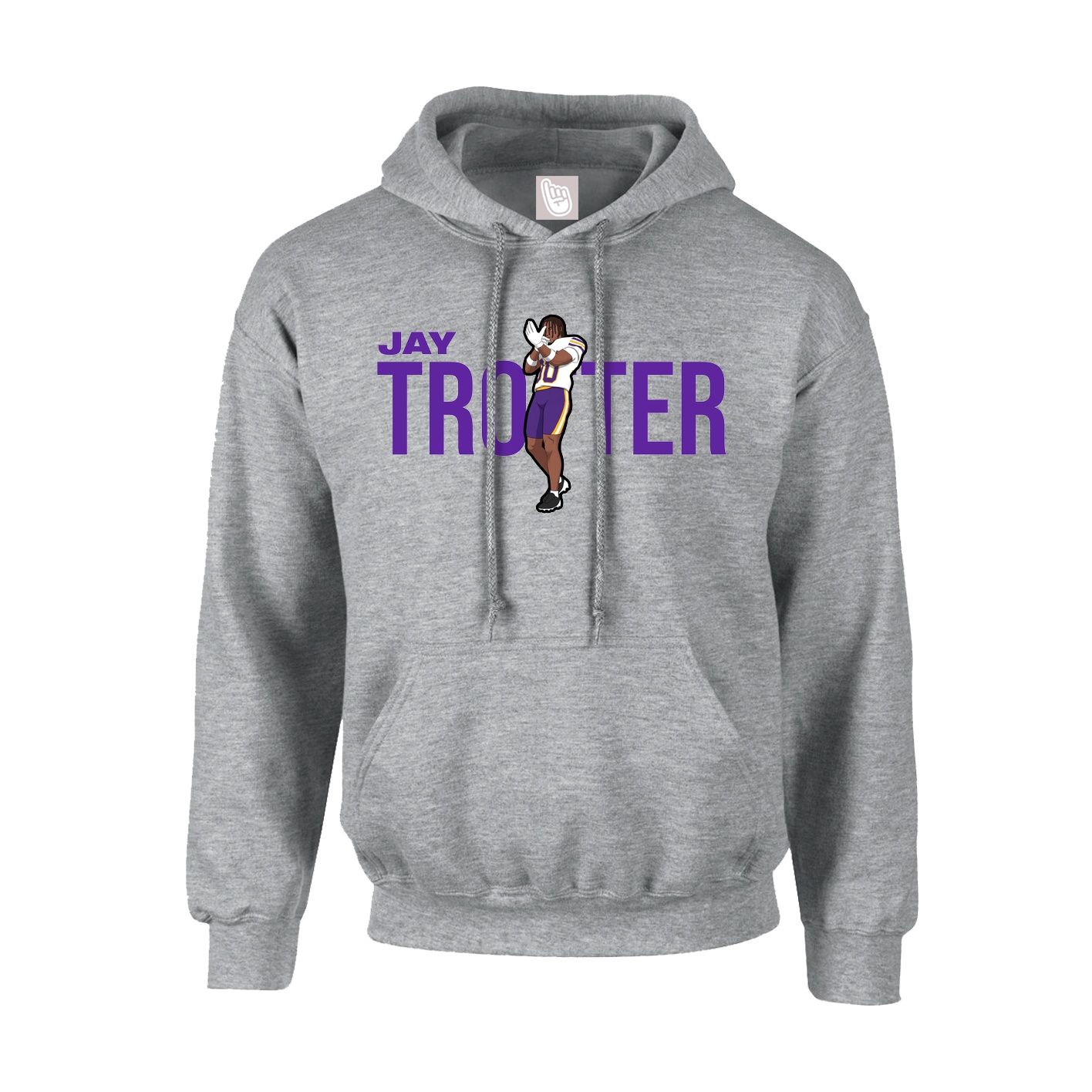 Youth Hoodie — Player Name in Grey