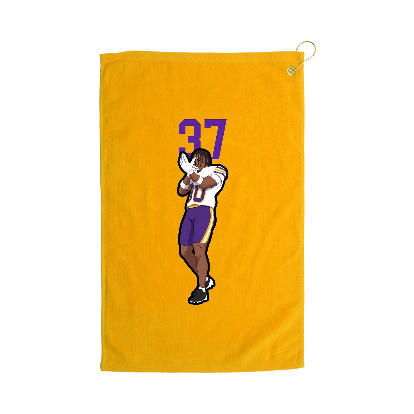 Golf Towel — Number Top in Gold