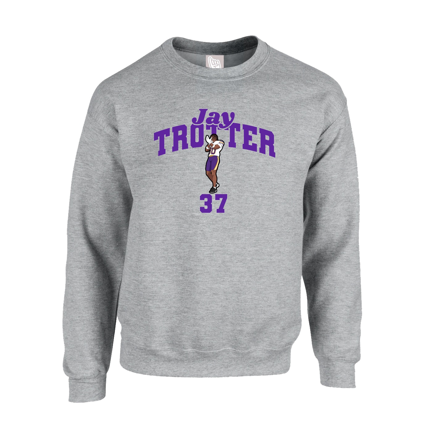 Fleece Crew — Signature Arch in Grey